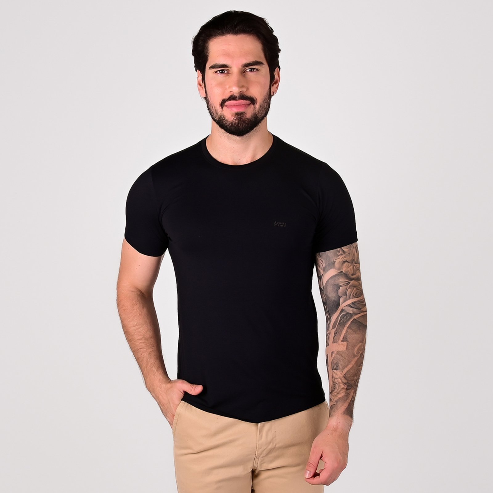 Camiseta Acostamento Minimalista Preta