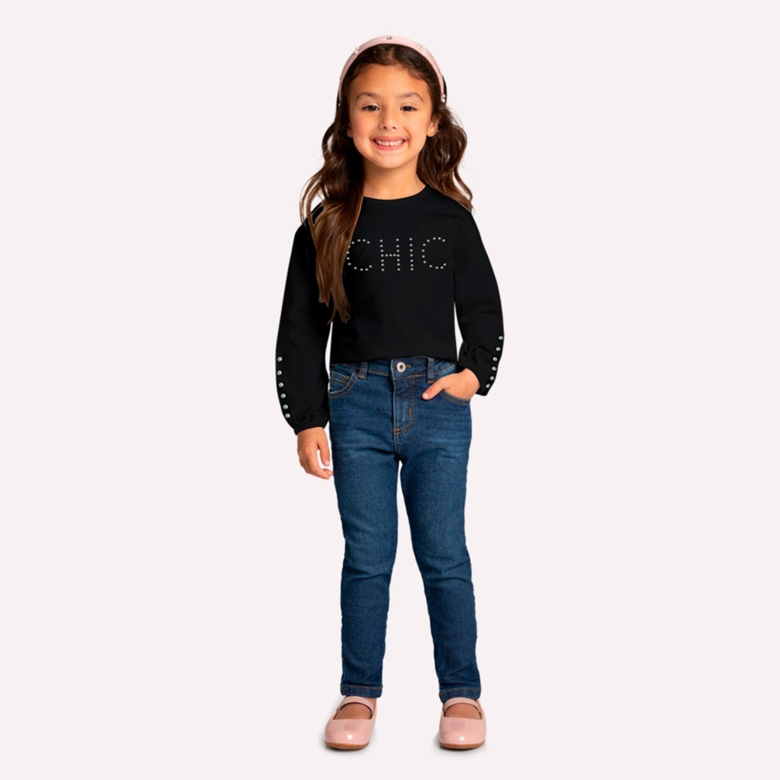 Infantil - Blusa Menina com Pérolas Milon