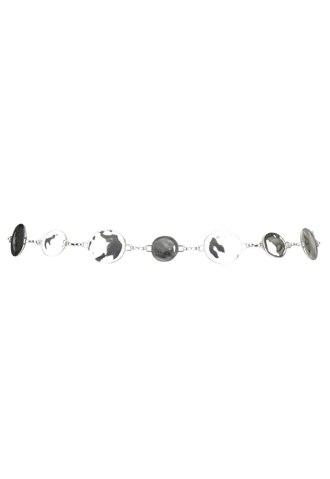 Cinto Nua Duza Metal Mini Moedas Organicas - Prata