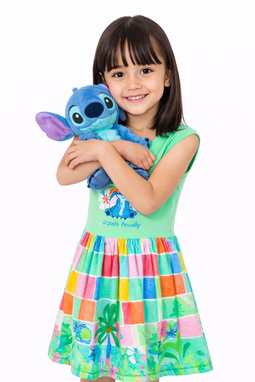 Infantil - Vestido Disney Geotropical Lilo Stitch Kiwi Verde