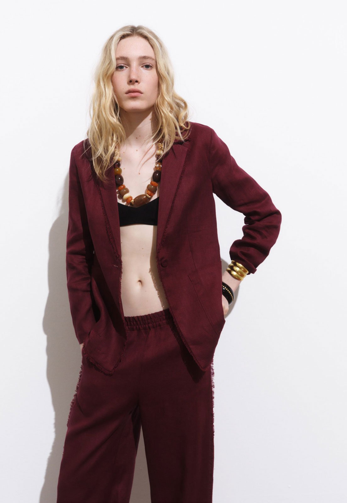 Blazer Mango Reto Tarida Vinho