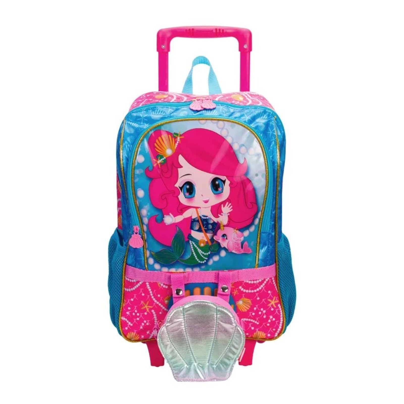 Vista 2 Infantil - Mochila Sestini Com Rodinhas e Bolsa Y Anime Azul incolor azul Sestini incolor azul