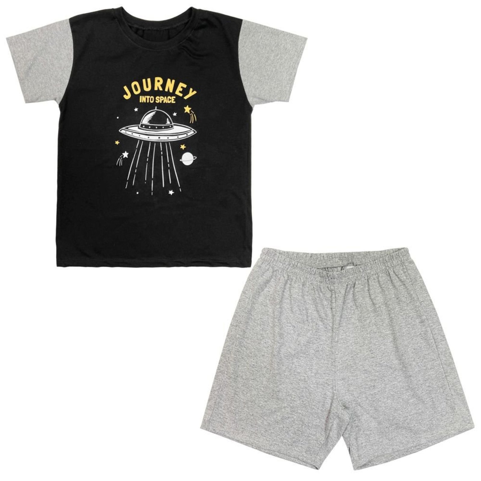 Pijama Juvenil Look Jeans Space Curto Amarelo
