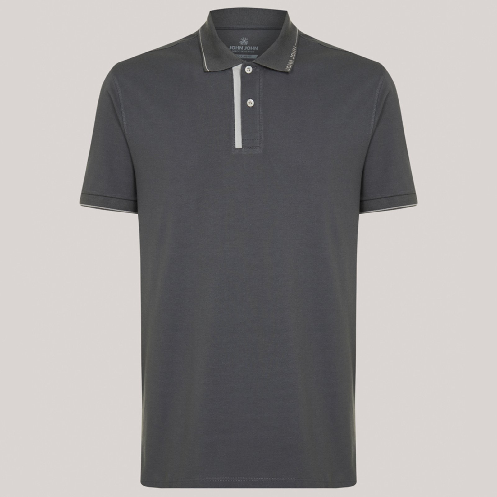 Camisa Polo John John Regular Creta Pr26 Cinza Masculino