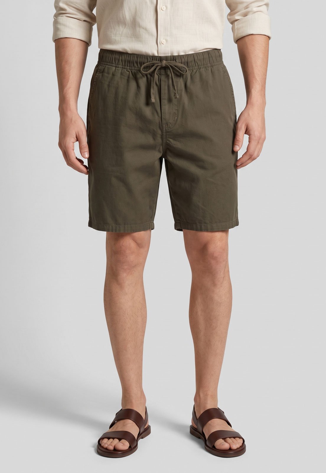 Shorts Masculino Dudalina Cintura Média Sarja Verde