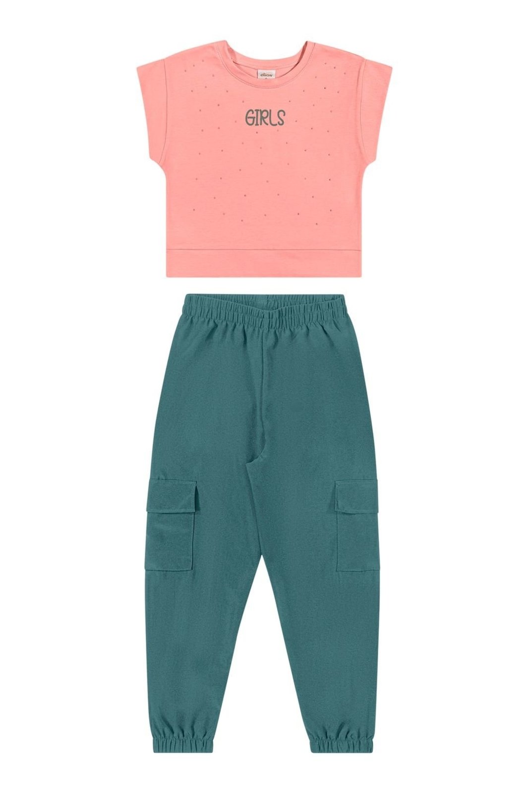 Infantil - Conjunto Menina Muscle Tee Elian Rosa