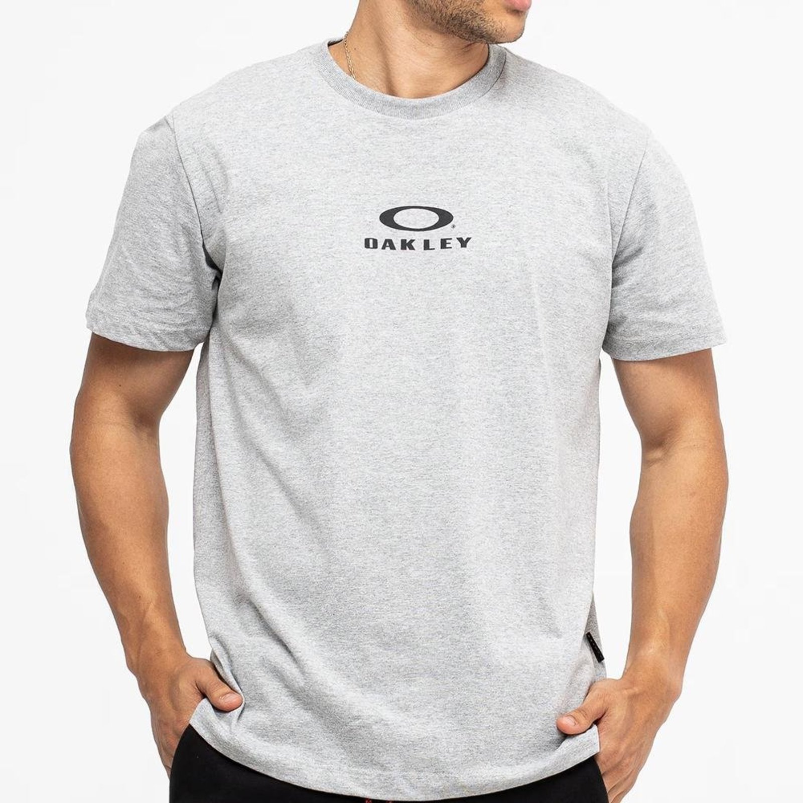 Camiseta Oakley Bark New WT26 Masculina Heather Grey