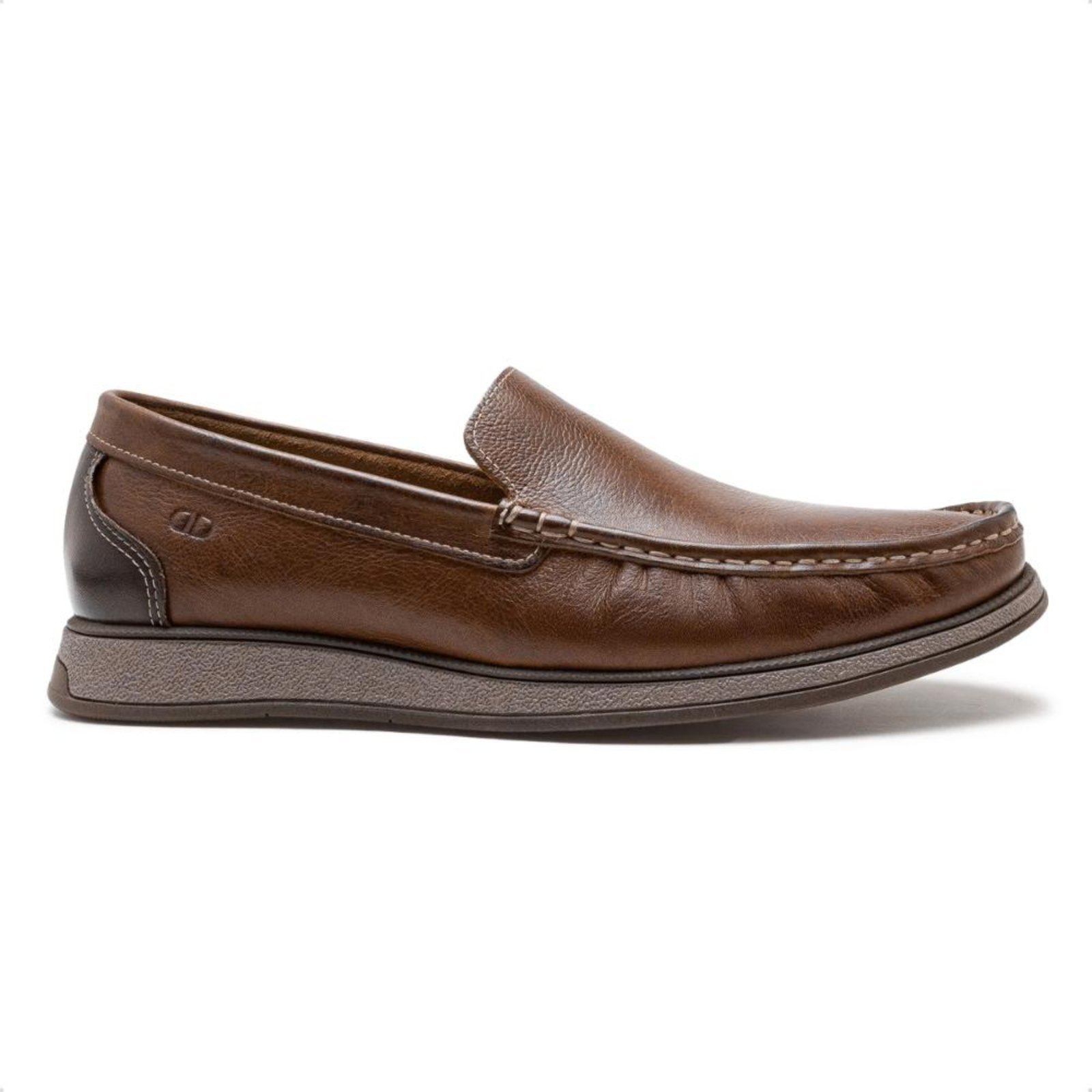 Mocassim de Couro Democrata Masculino Nash 252301 Marrom
