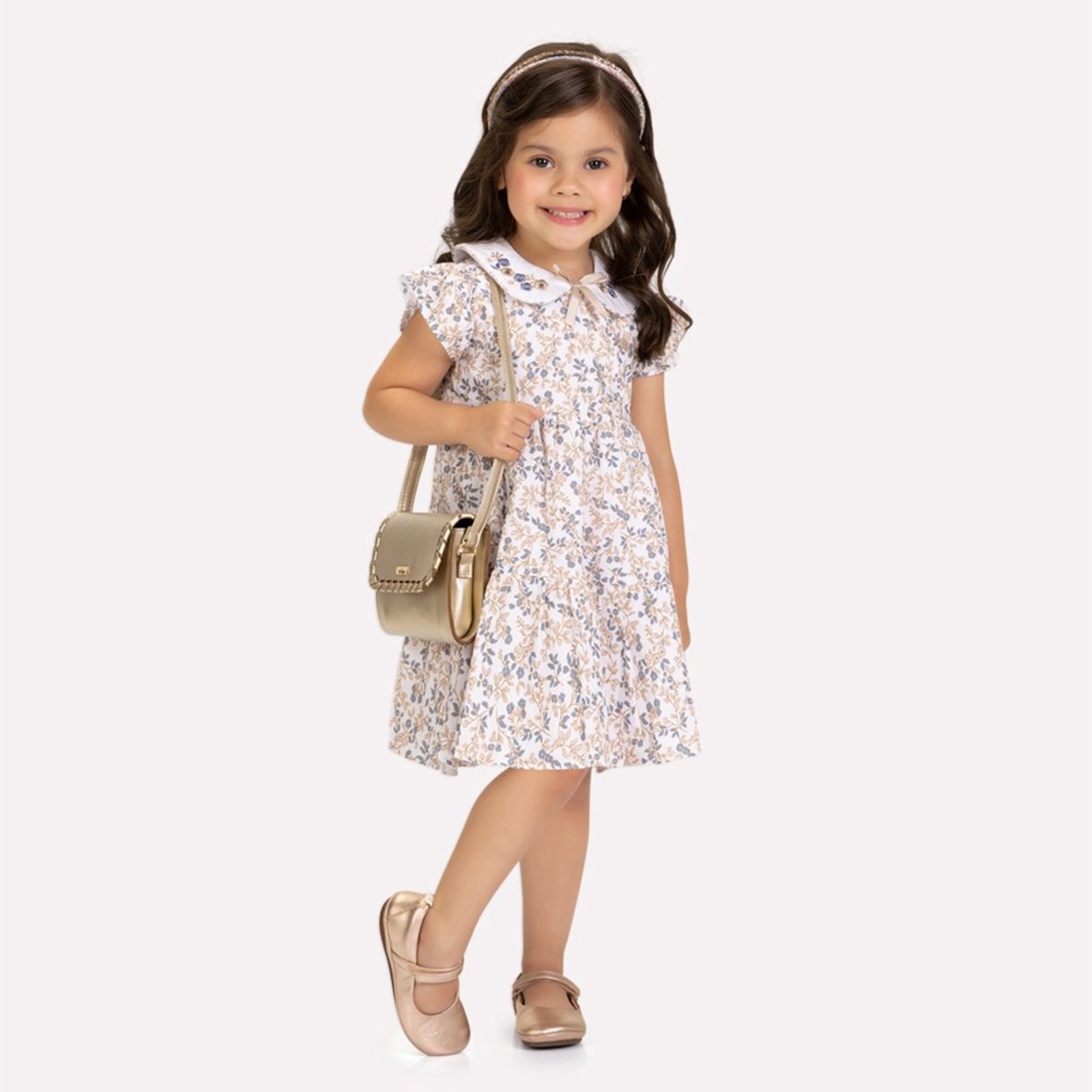 Infantil - Vestido Menina Folhas Milon