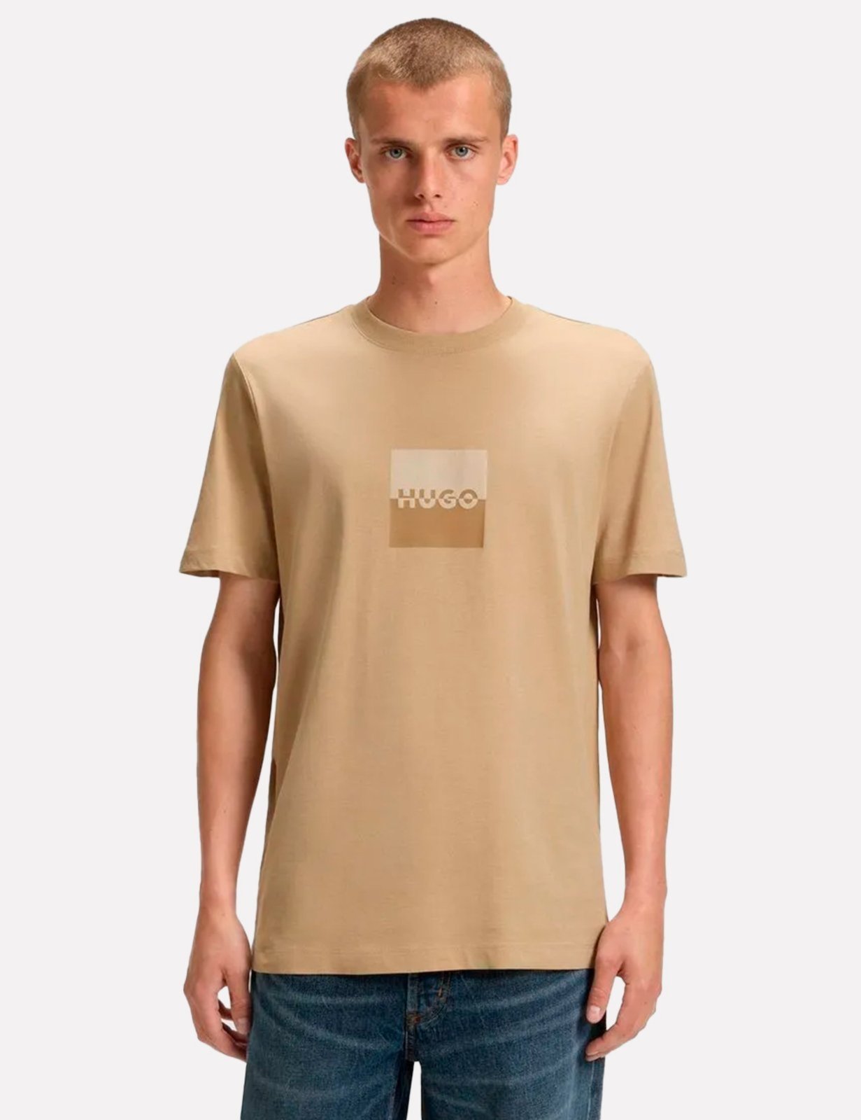Camiseta Hugo Boss Masculina Regular Dusplit Bege