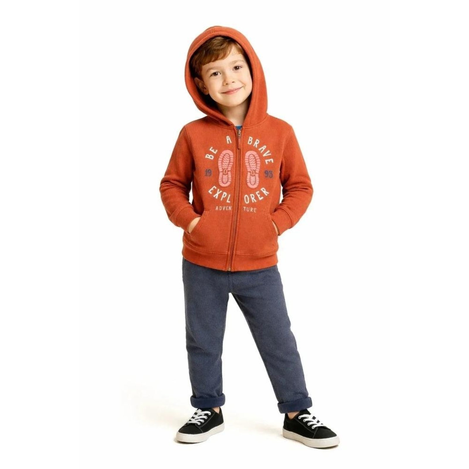 Infantil - Casaco Menino Que Bicho te mordeu Alphabeto Laranja