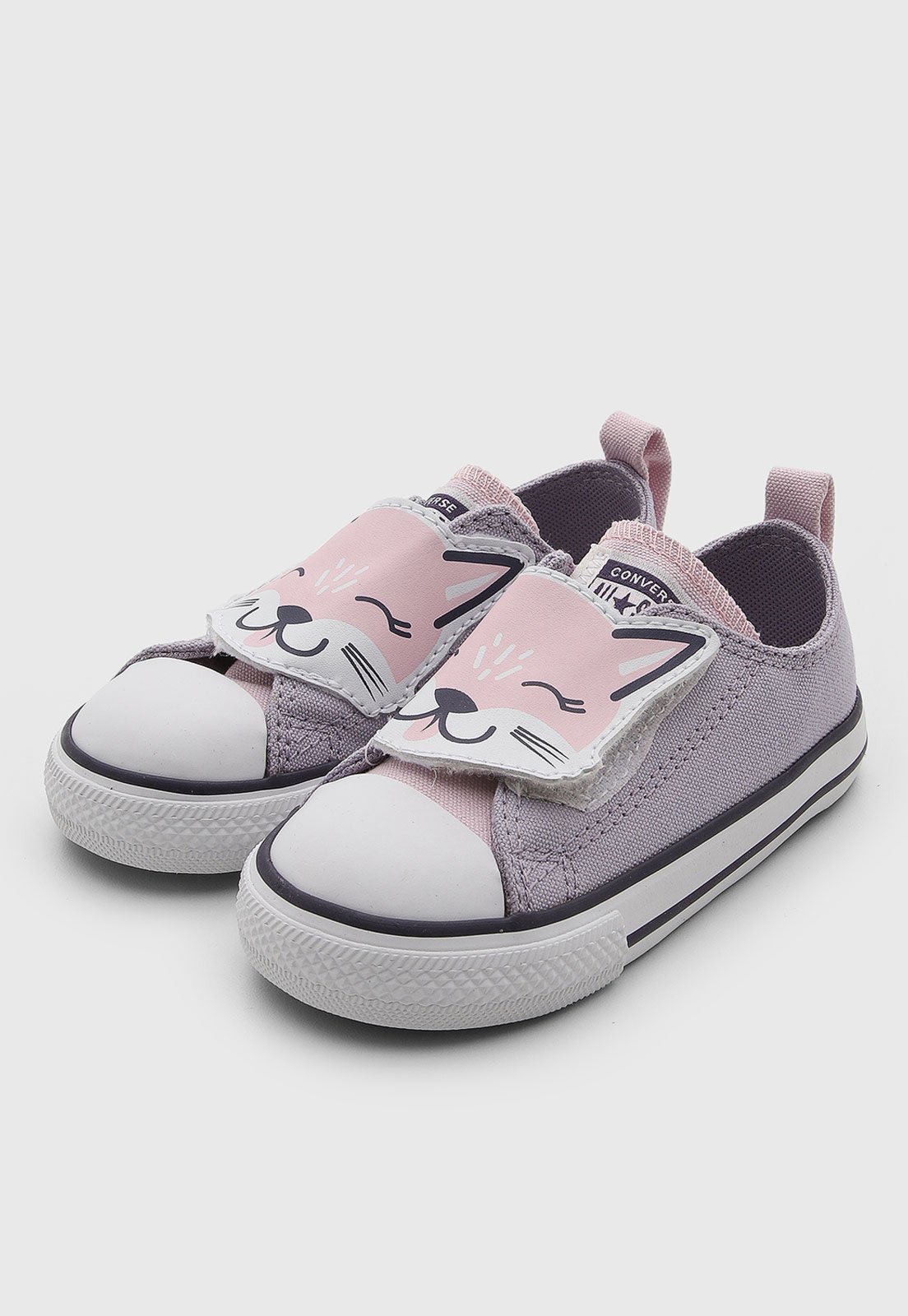 Infantil - Tênis Converse Detalhe Gatinho Lilás