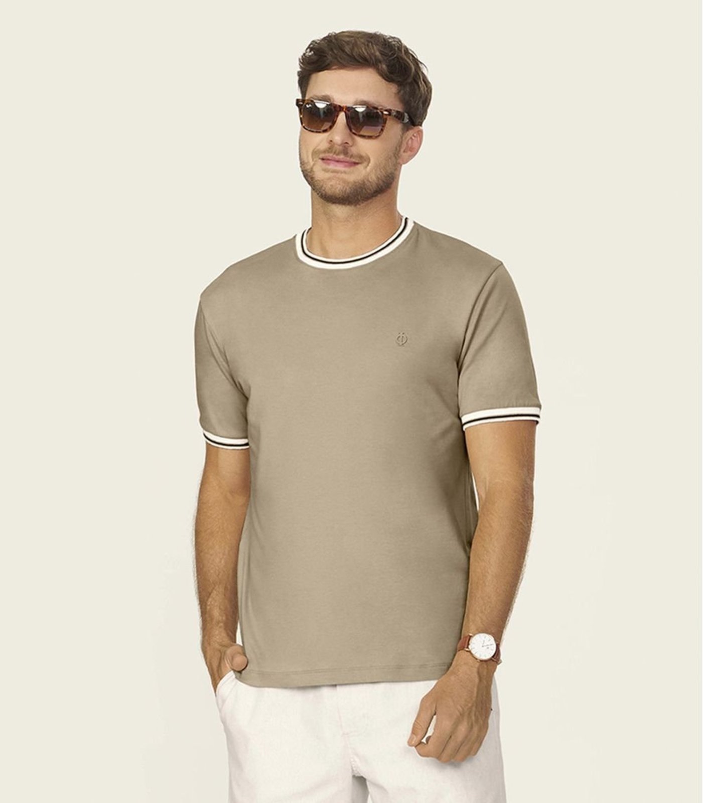 Bermuda Masculina Bengaline Nature Diametro Bege