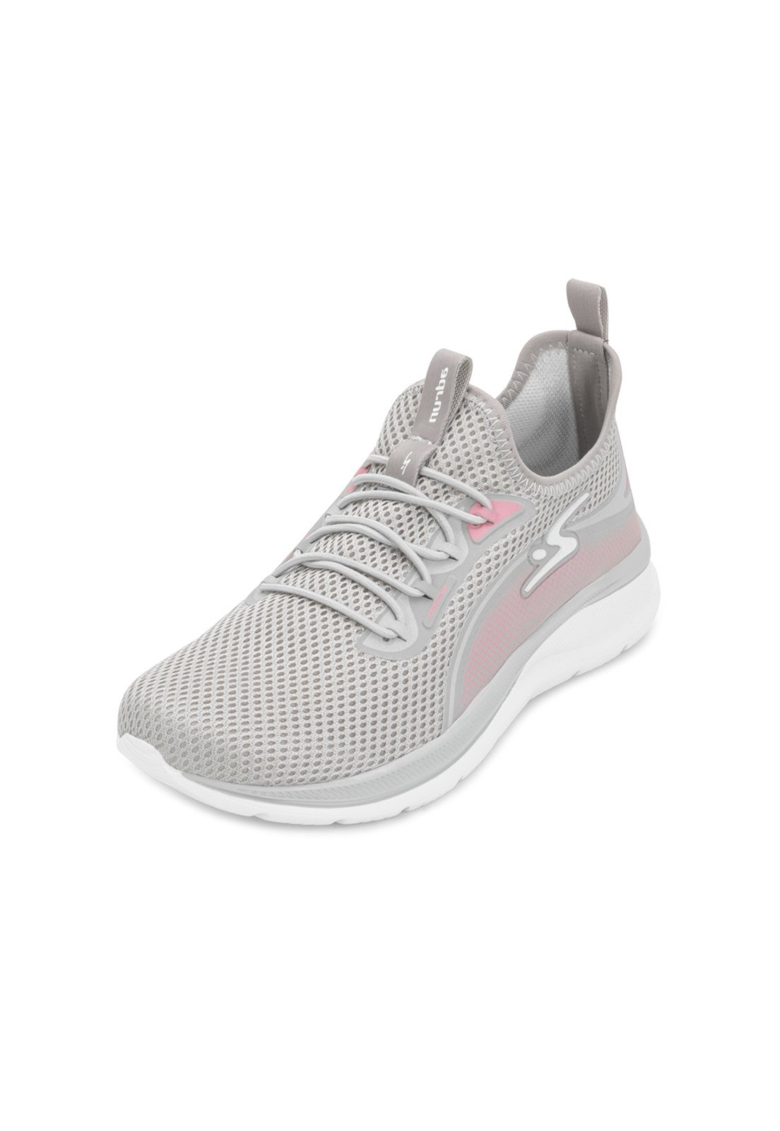 Tênis Adrun Flex Go AD25-9829F Cinza-Rosa-Branco