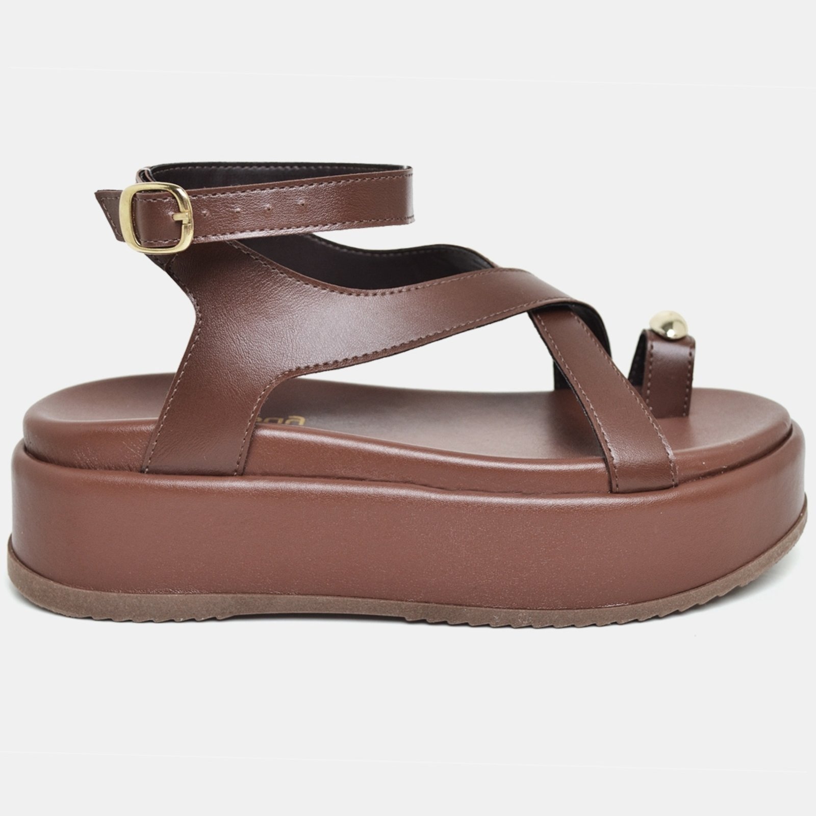 Vista 3 Papete Sandália Plataforma Feminina DUBUY 2090FG marrom DUBUY marrom