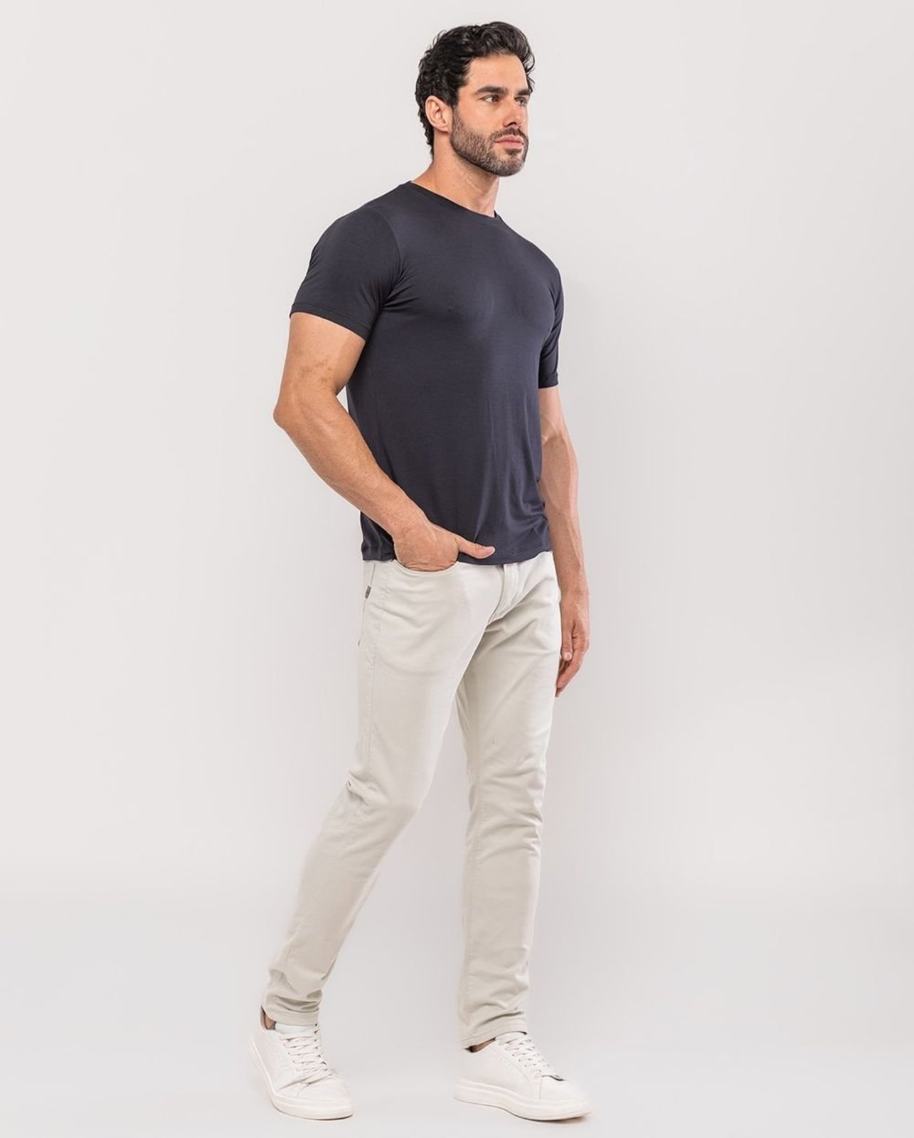 Calça Sarja Masculina Slim Fit Básica 22191 Gelo Consciência