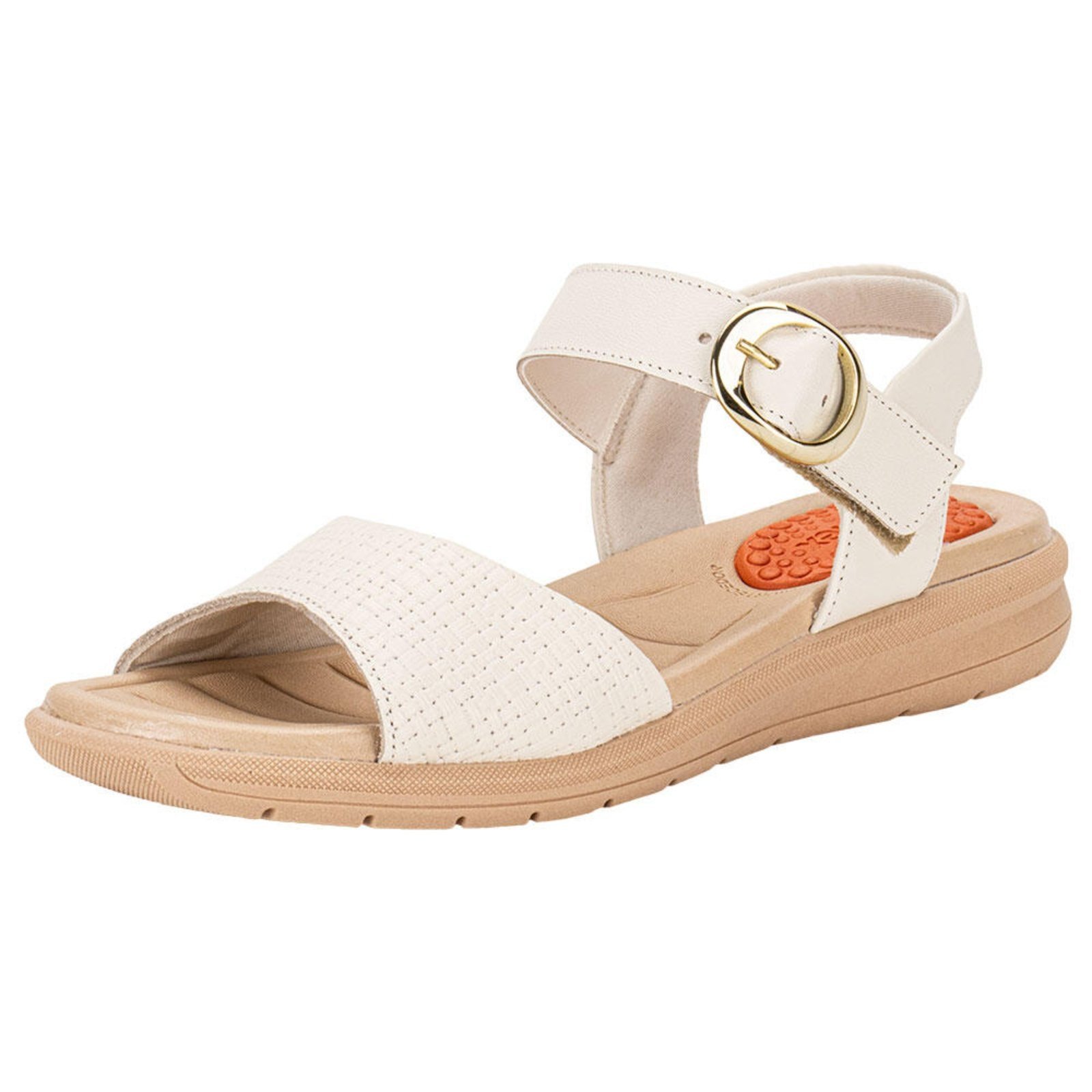 Sandália Feminina Flat Usaflex Am15004 0941504 Bege