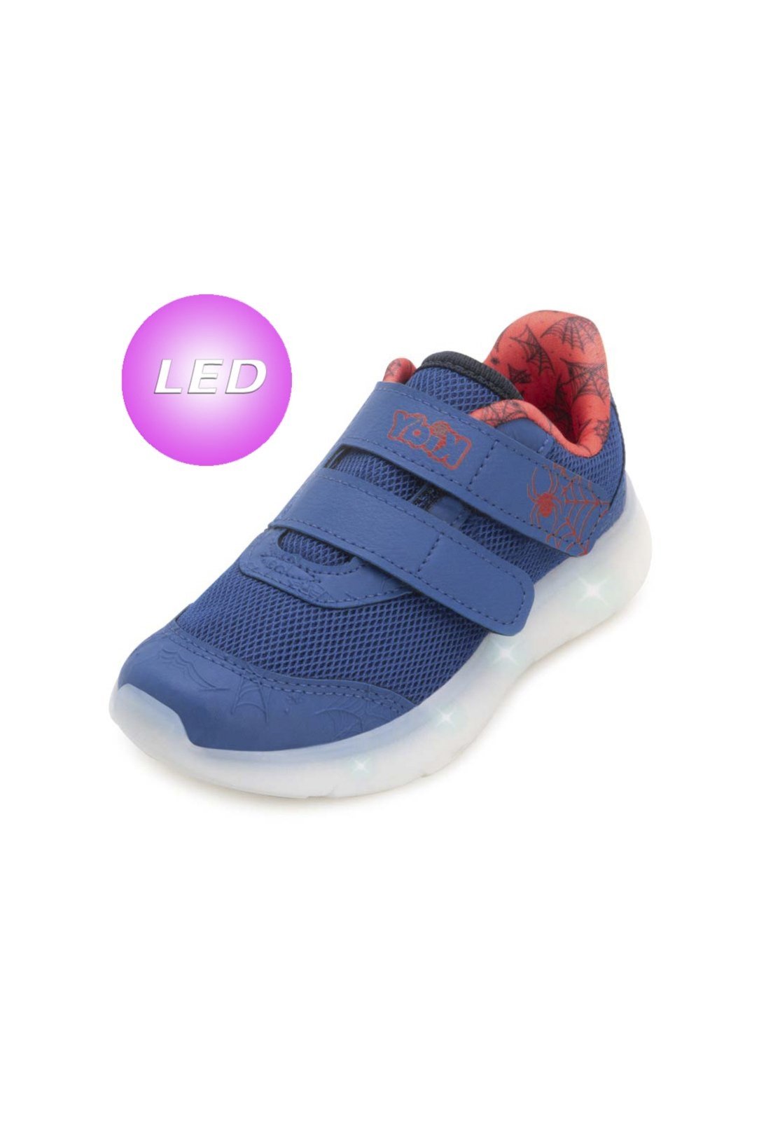 Infantil - Tênis Led Kidy Azul-Vermelho Flex Light KD25-02002