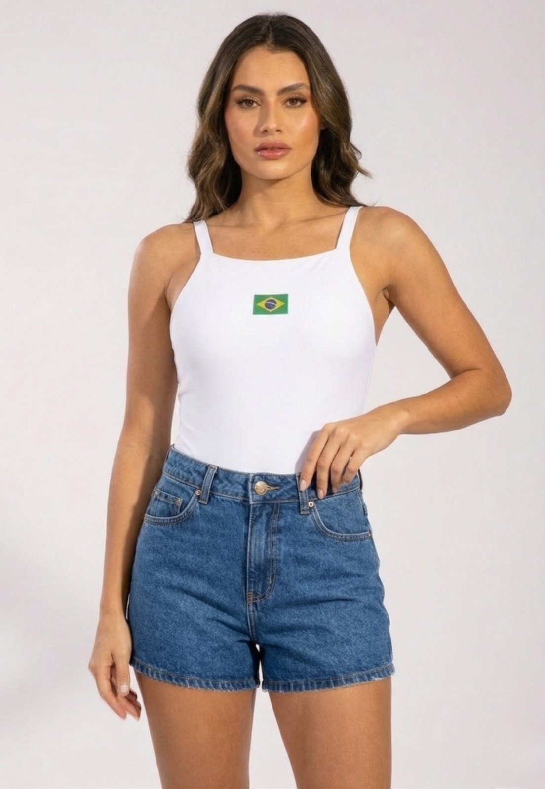 Body Cavado Brasil Serra e Mar Modas Maiô Costa Nua Moda Praia Copa Verão Sem Bojo Branco