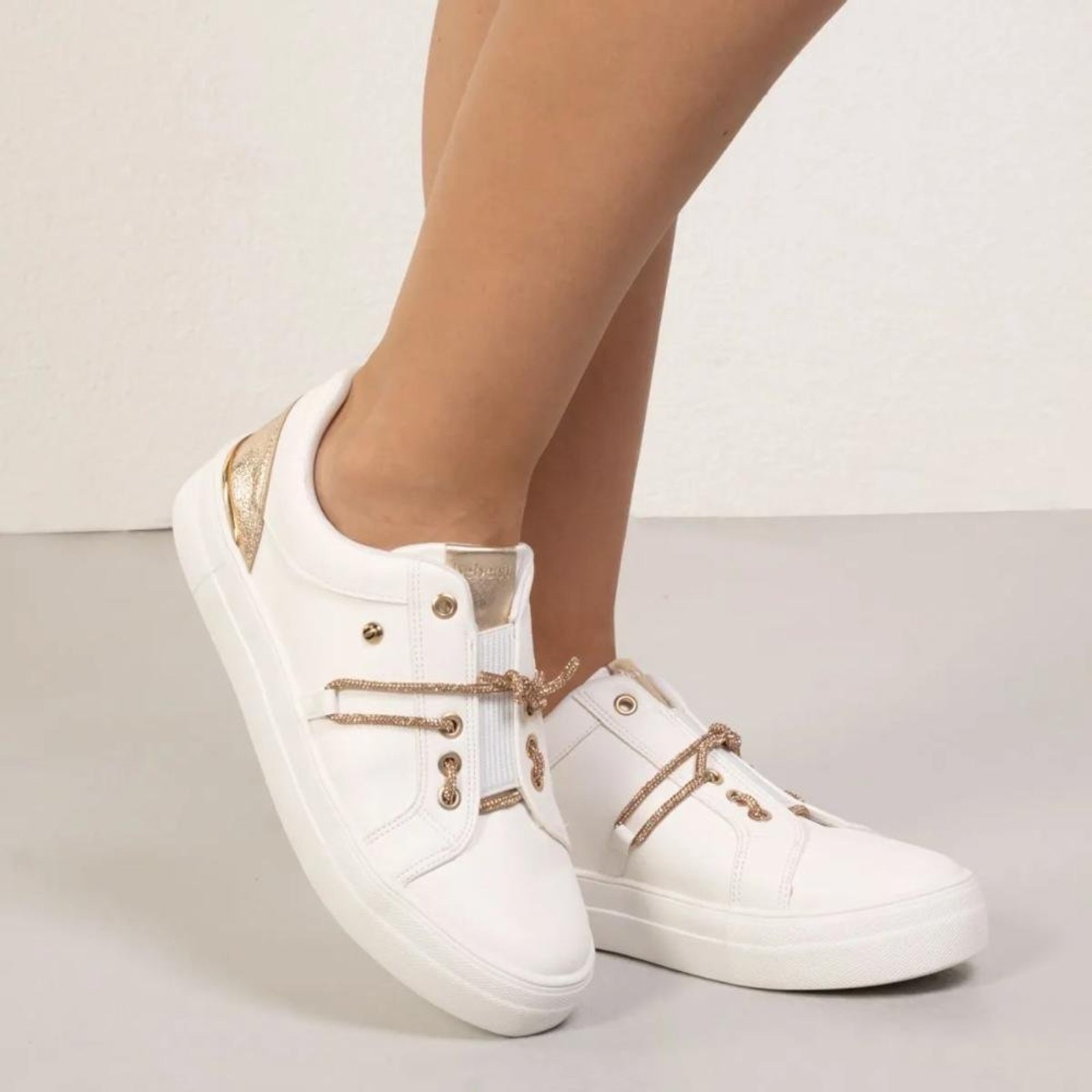 Tênis cê Casual Brilho Feminino Branco