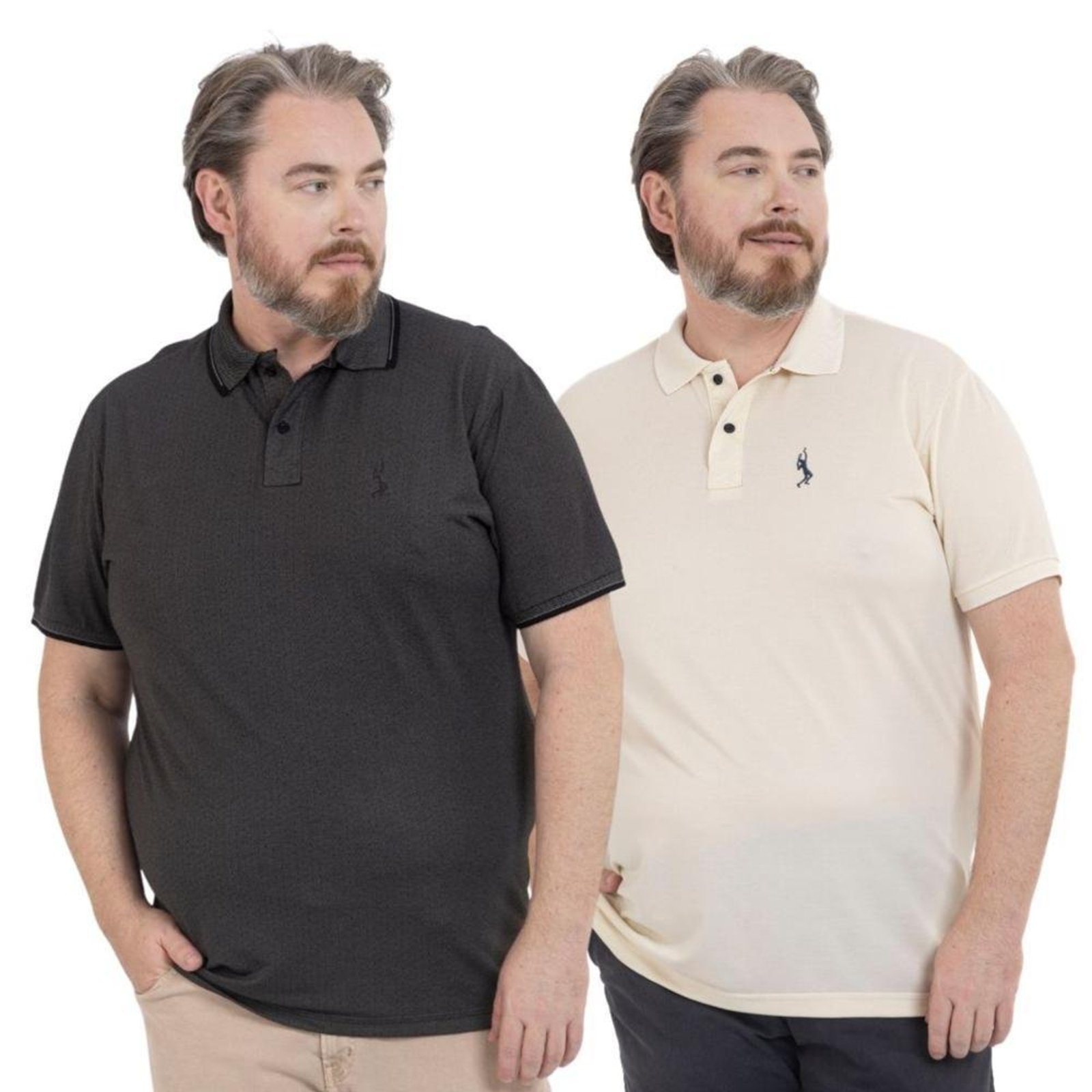 Kit 2 Camisa Polo Masculina Plus Size Piquet Viscose Dry