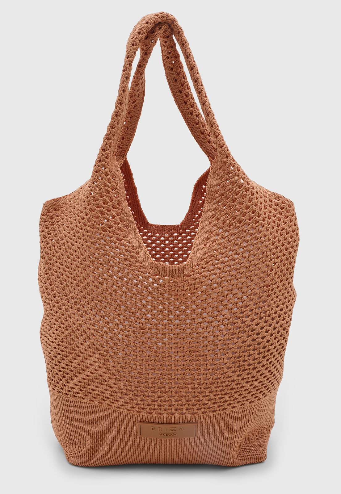 Bolsa Feminina Brizza Arezzo Trama Ampla Caramelo