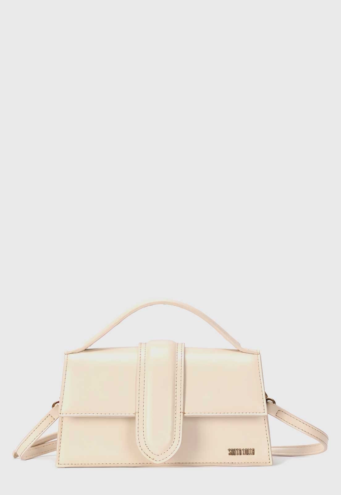 Bolsa Feminina Santa Lolla Estruturada Retangular Off-White