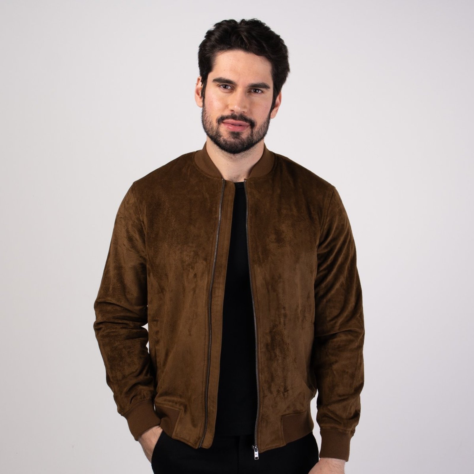 Jaqueta Aramis Bomber Suede Marrom