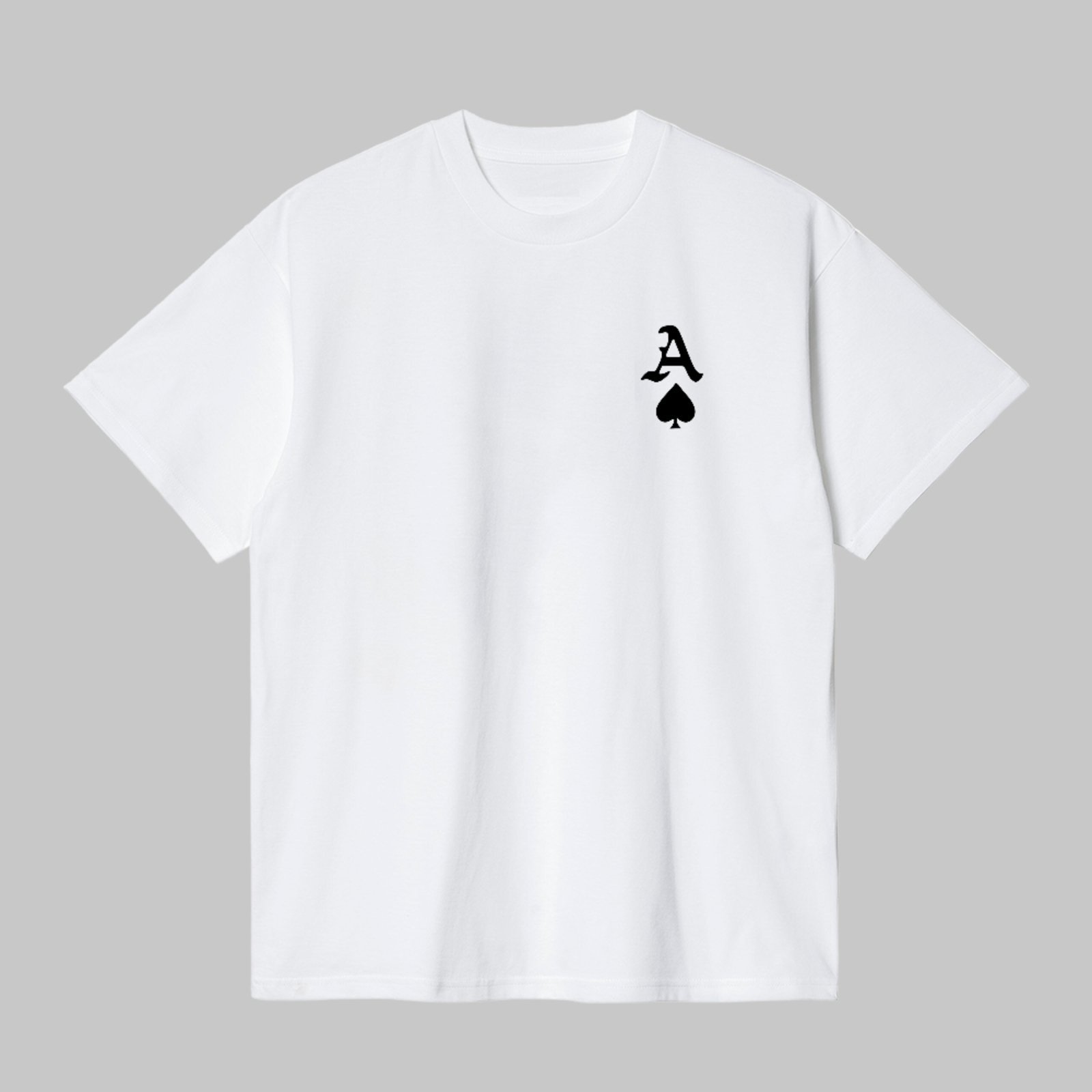 Camiseta Básica Baralho Poker Skull Street Style Unissex Branco