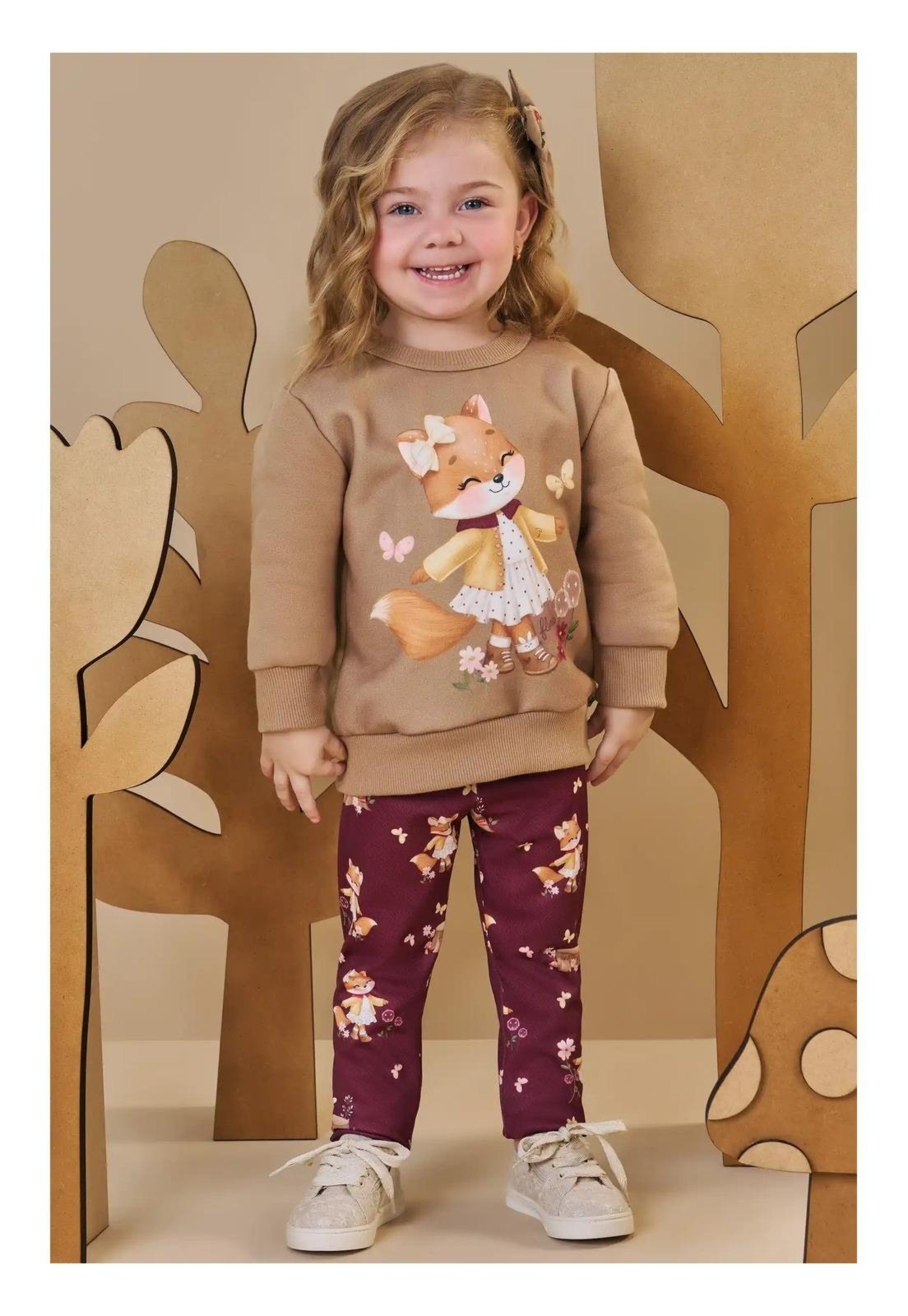 Infantil - Conjunto Longo Inverno Raposas Infanti 1 Unico