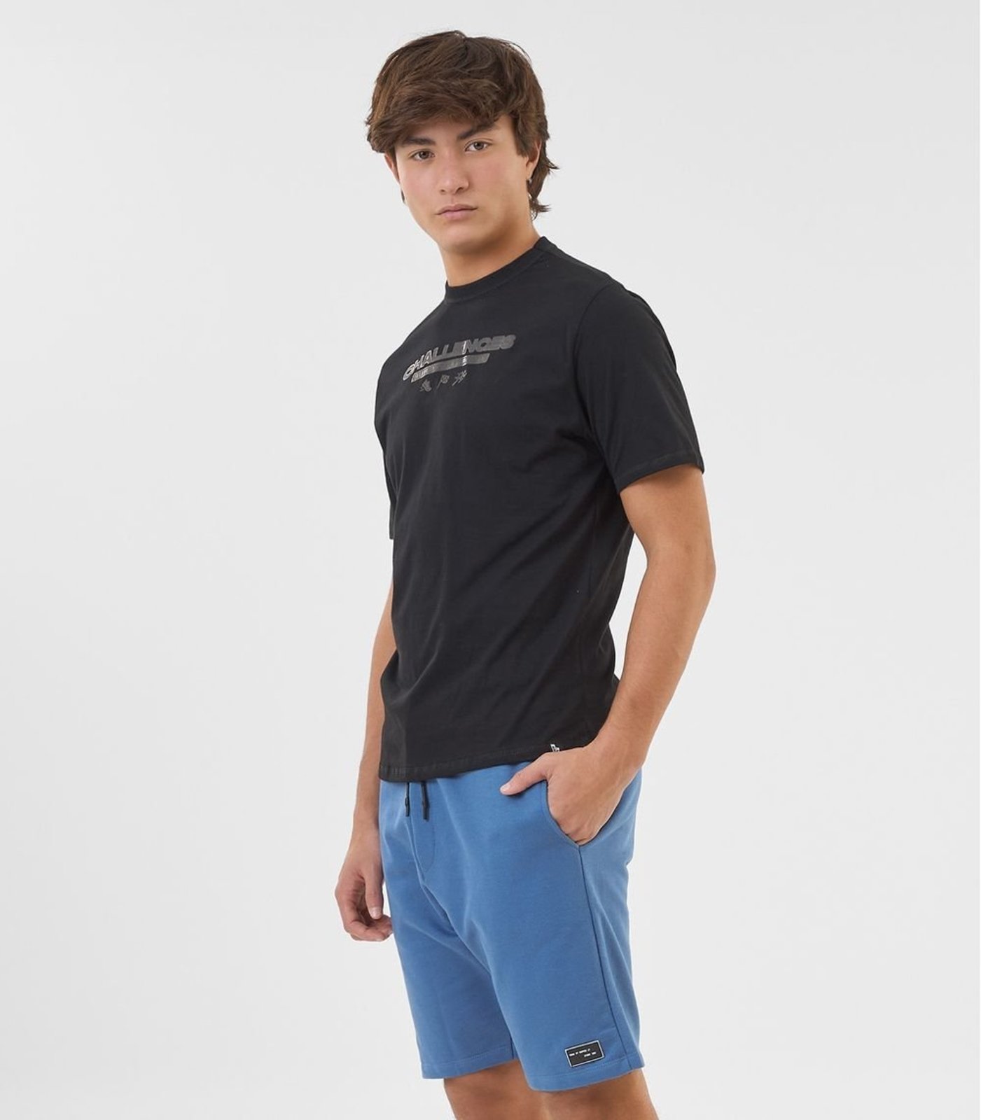 Infantil - Bermuda Masculina Moletom Sarjado Com Bolso Minty Azul