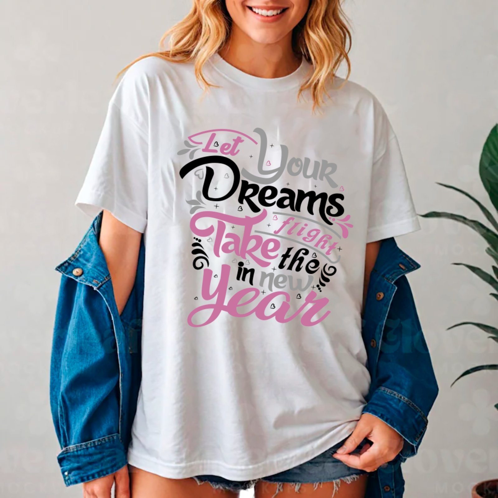 Vista 2 Camiseta Ousy Let Your Dreams Take Flight Oversized Feminina branco ousy branco