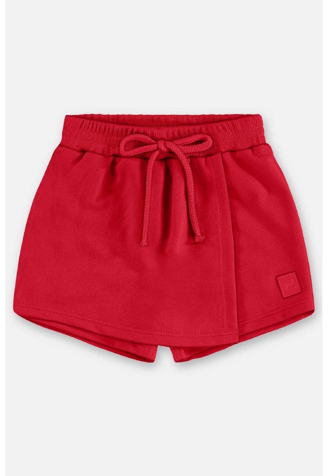 Infantil - Short-Saia em Moletom Up Baby Vermelho