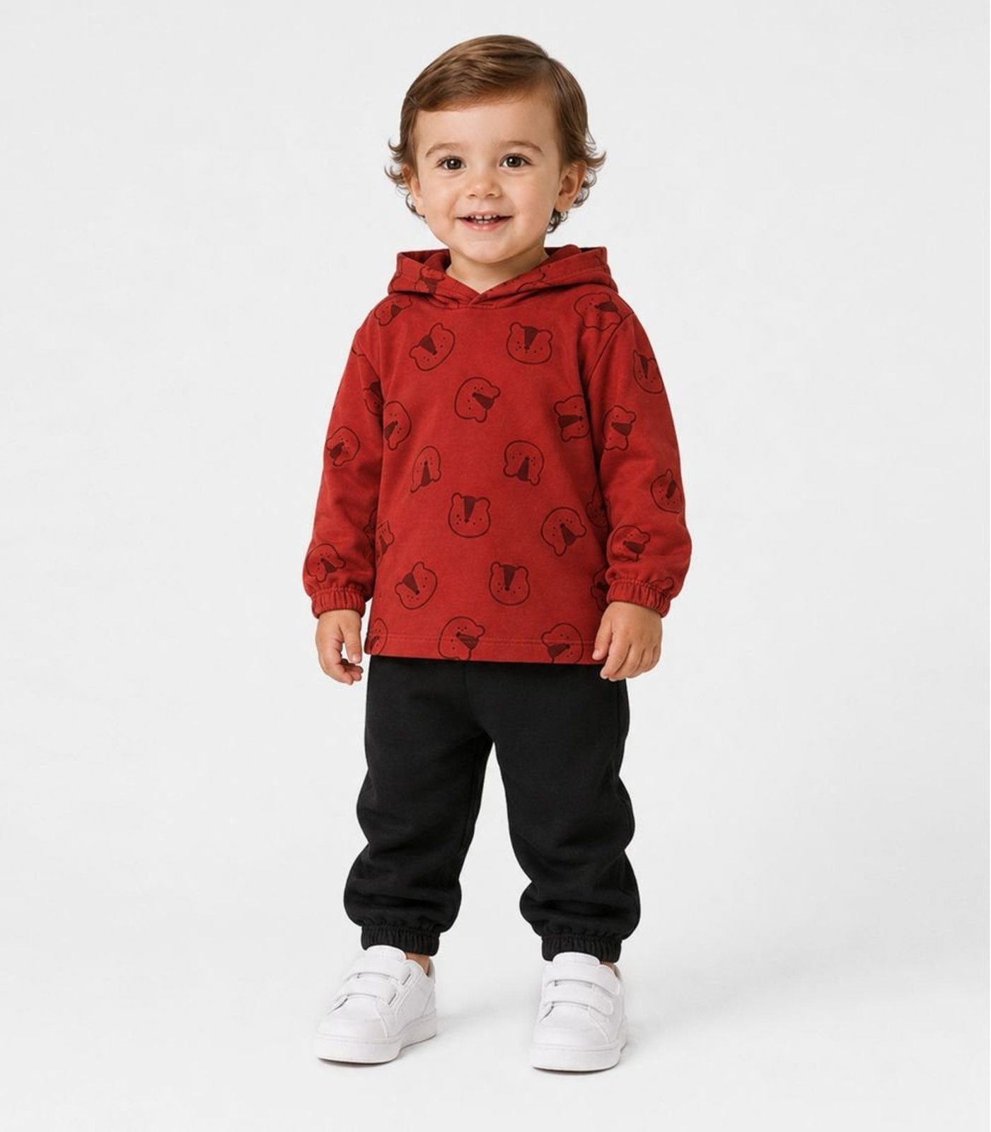 Infantil - Conjunto Blusão Com Capuz E Calça Select Laranja