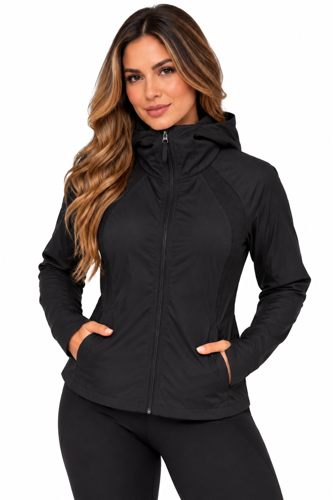 Casaco Feminino D Bell Outlet Fashion Zíper e Capuz Preto