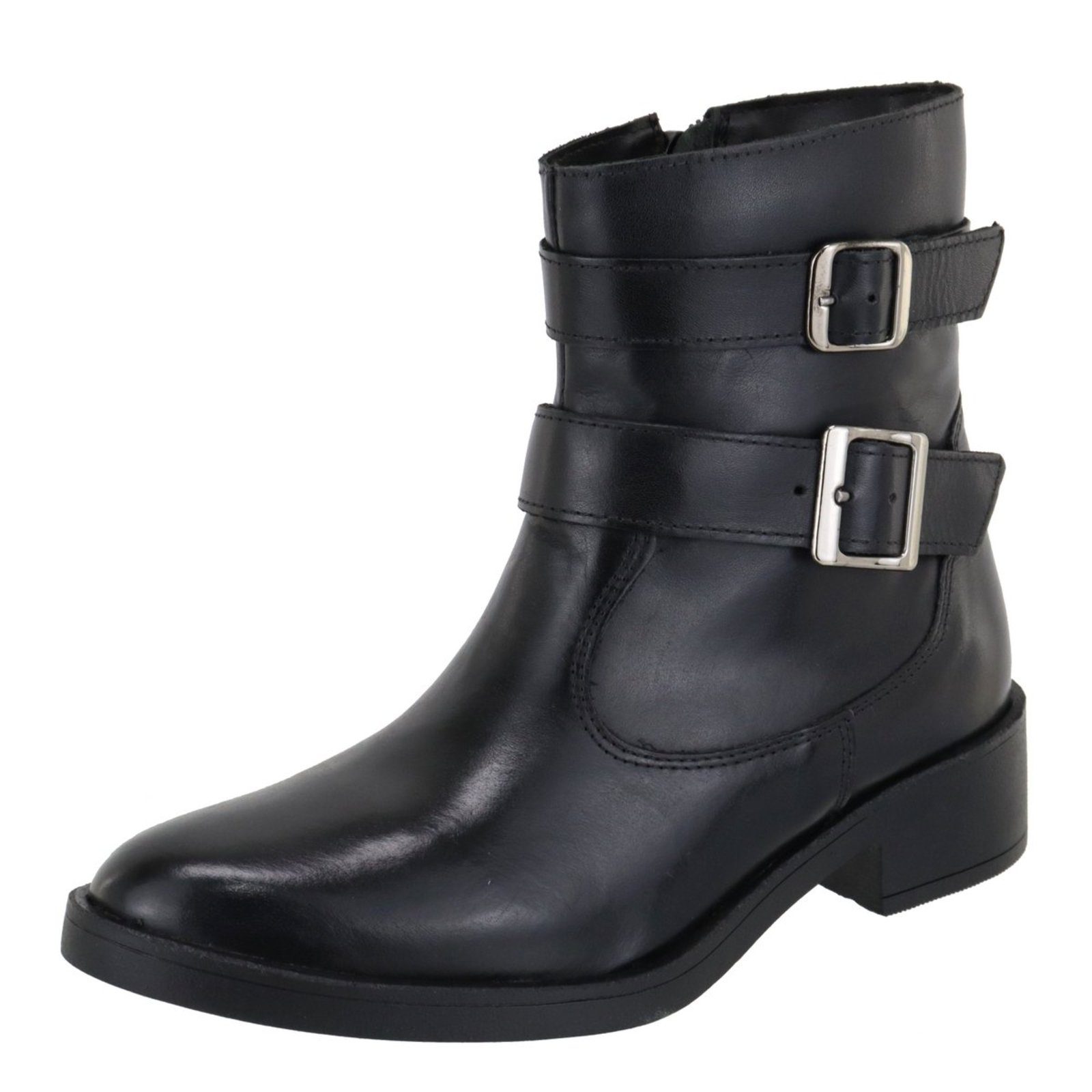 Bota em Couro Cano Curto Feminina Lançamento Tellini Store Preto