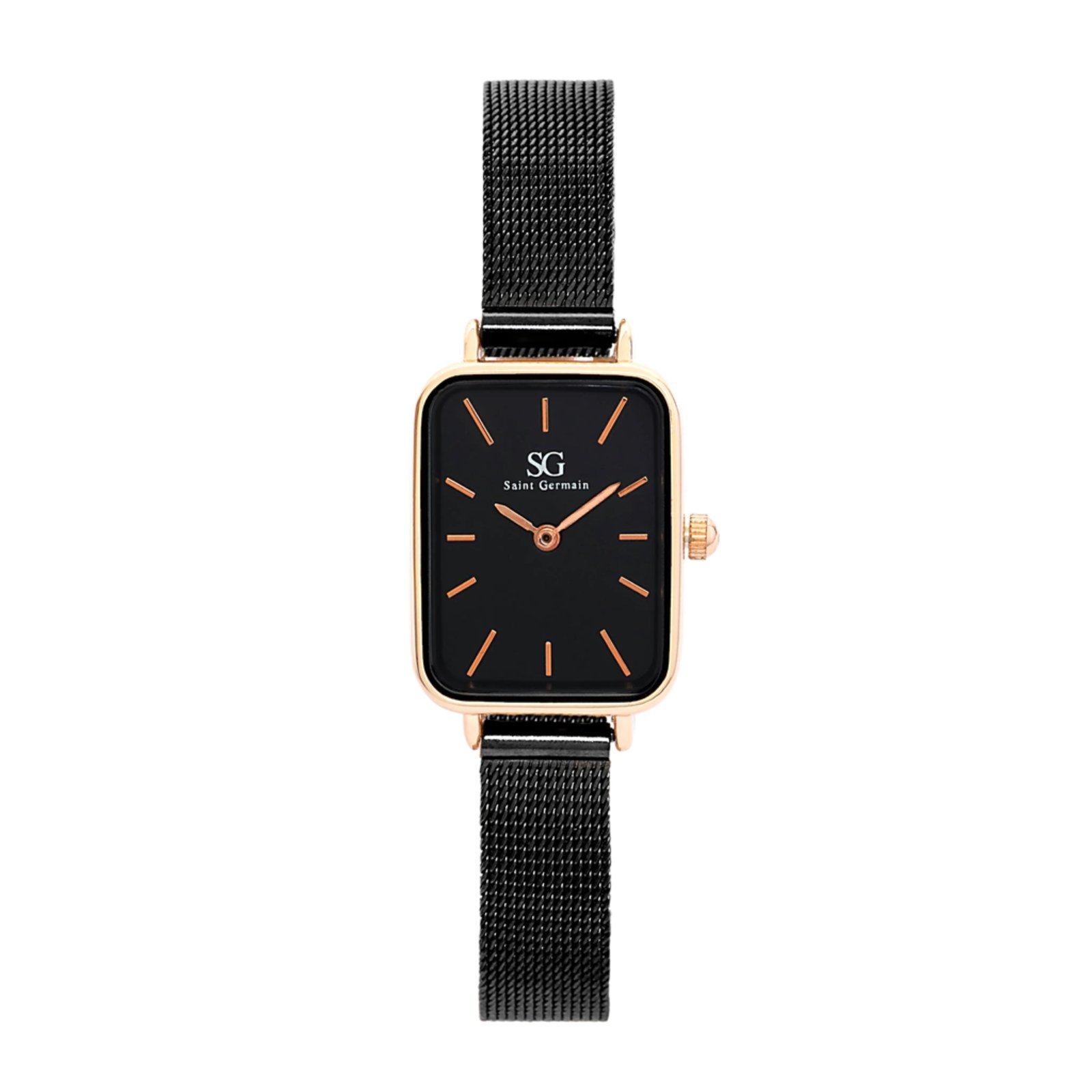 Vista 2 Relógio Feminino Quadrado Square Houston Rosé Gold Saint Germain Brand preto/rosê rosé Saint Germain Brand preto/rosê rosé