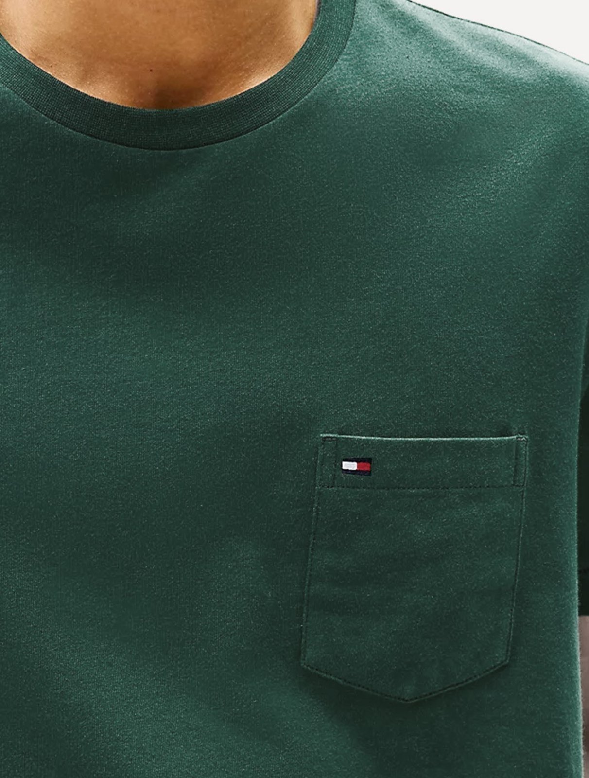 Vista 3 Camiseta Tommy Jeans Masculina Regular Pocket Escuro verde Tommy Jeans verde