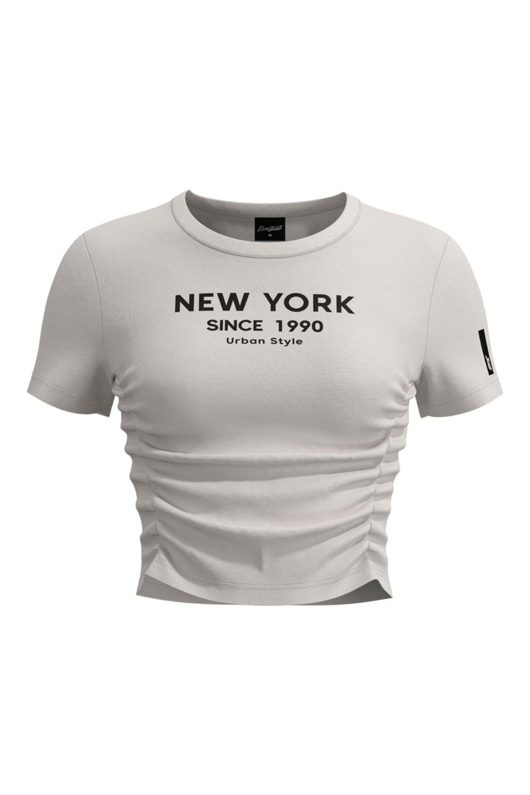 Infantil - Blusa Cropped Juvenil Drapeado Beats Bege