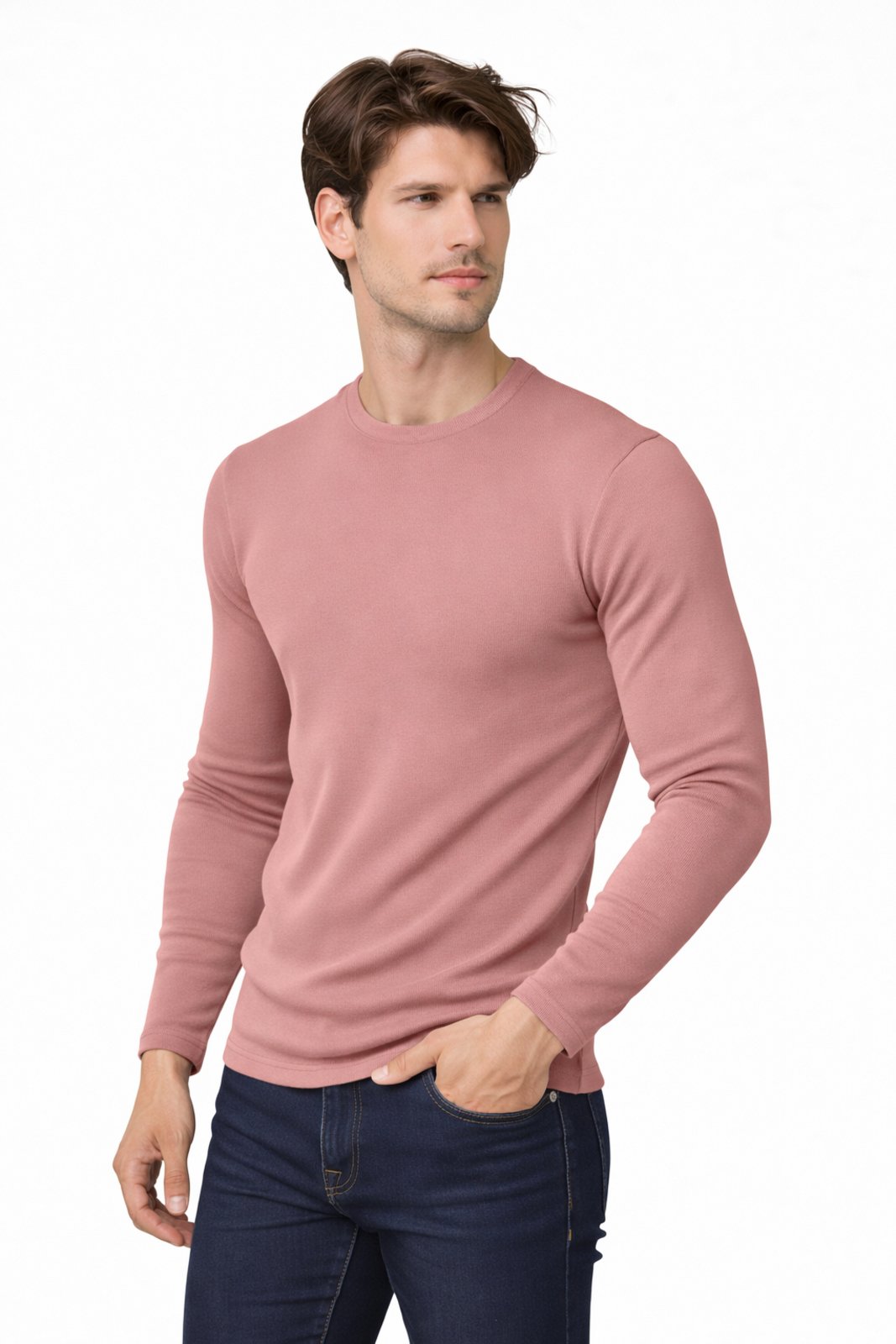 Camisa Basica D Bell Outlet Fashion Manga Longa Bege