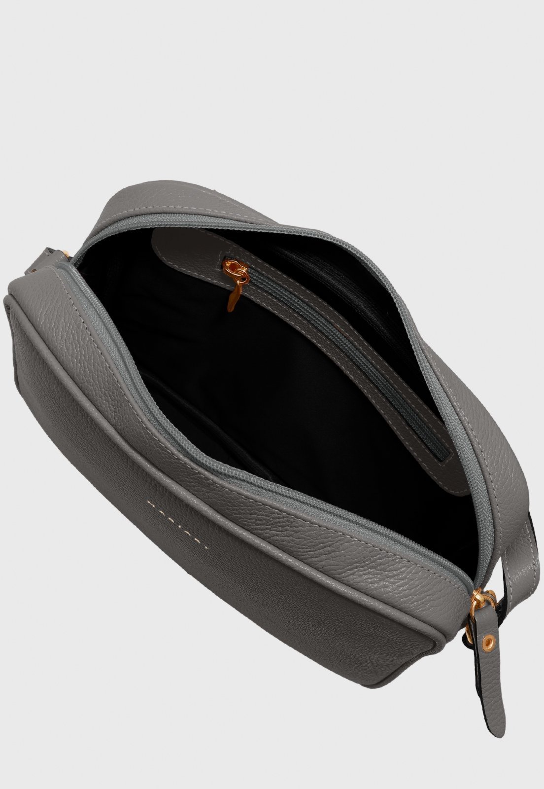Vista 3 Bolsa Transversal Couro Mariart Maxi Jeri cinza Mariart cinza