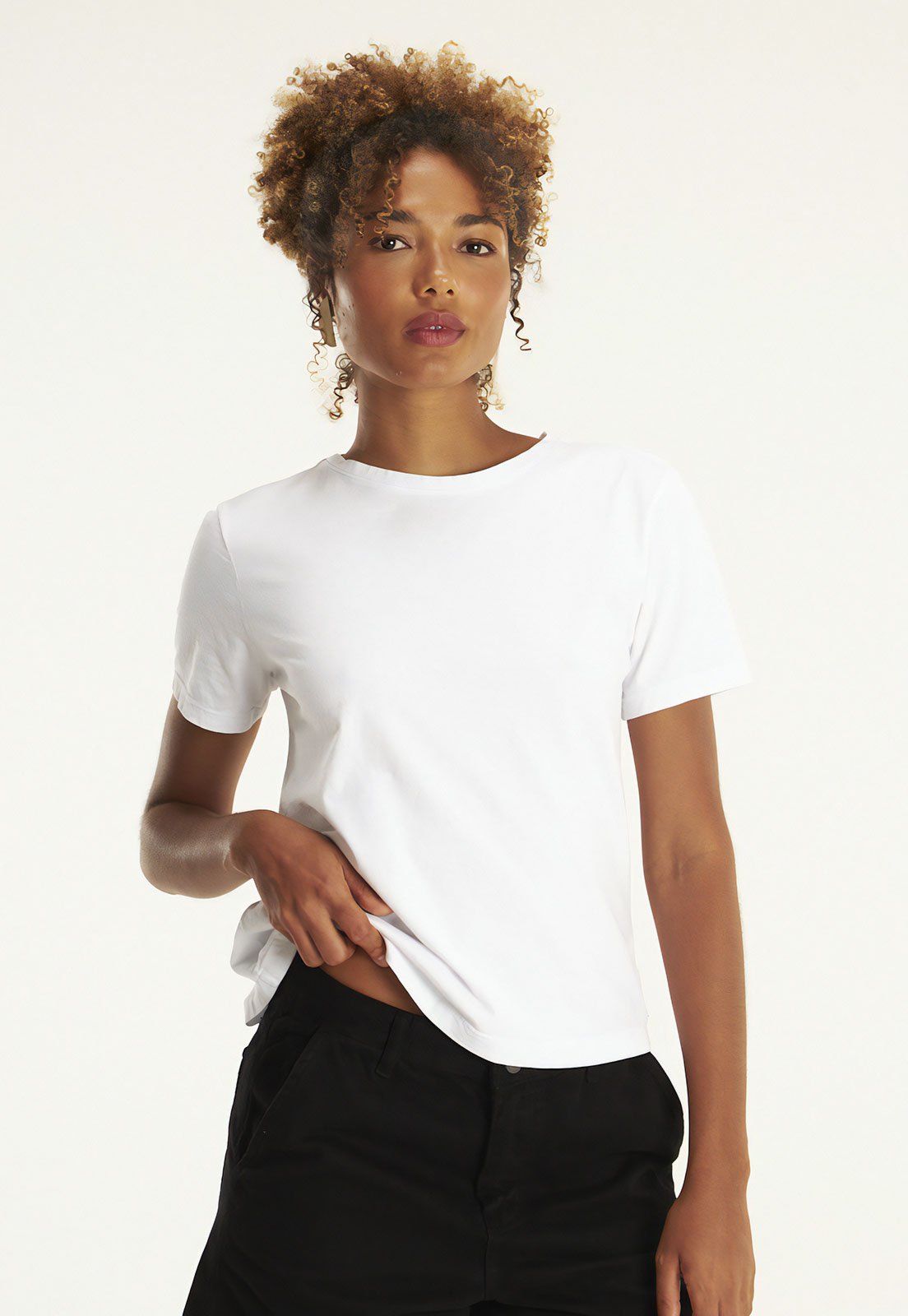Camiseta Cantão Regular Classic com Bordado Branca