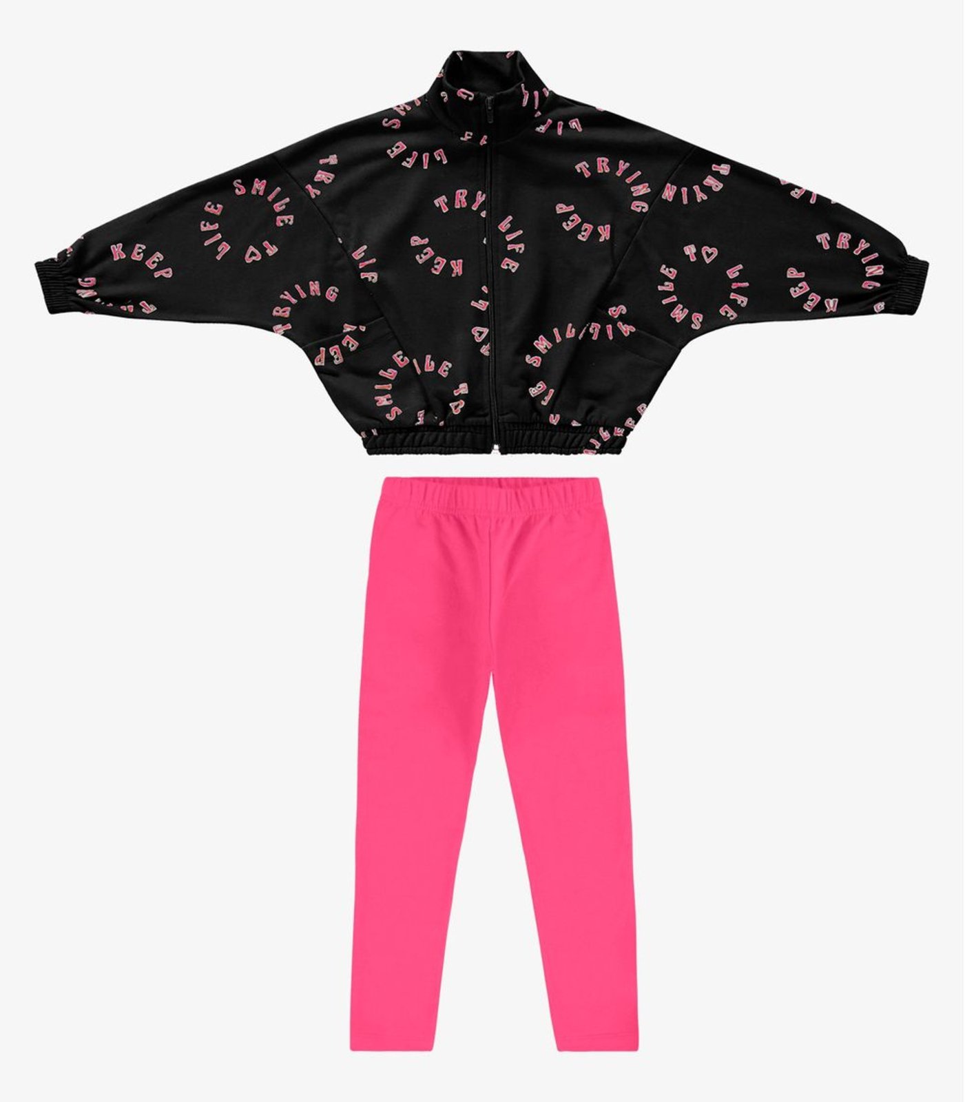 Vista 2 Infantil - Conjunto Jaqueta Com Legging Rovi Rovitex Kids preto Rovitex Kids preto