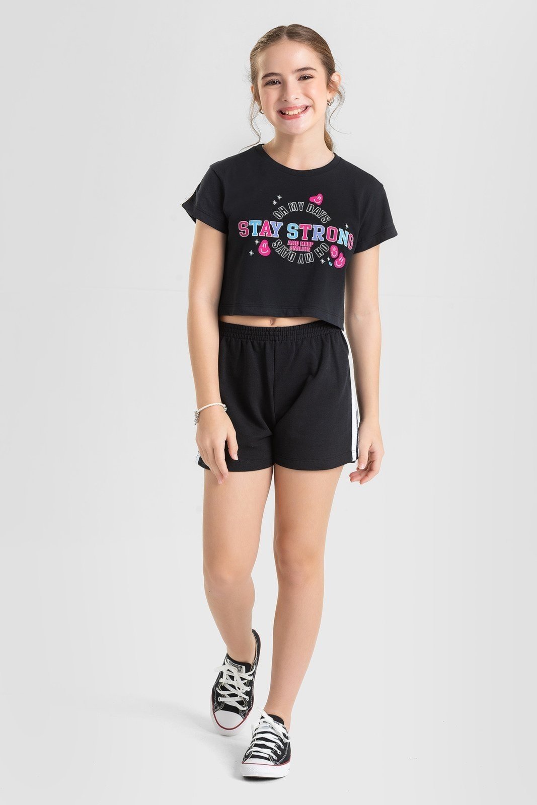 Infantil - Conjunto Juvenil Verão Feminino Stay Strong