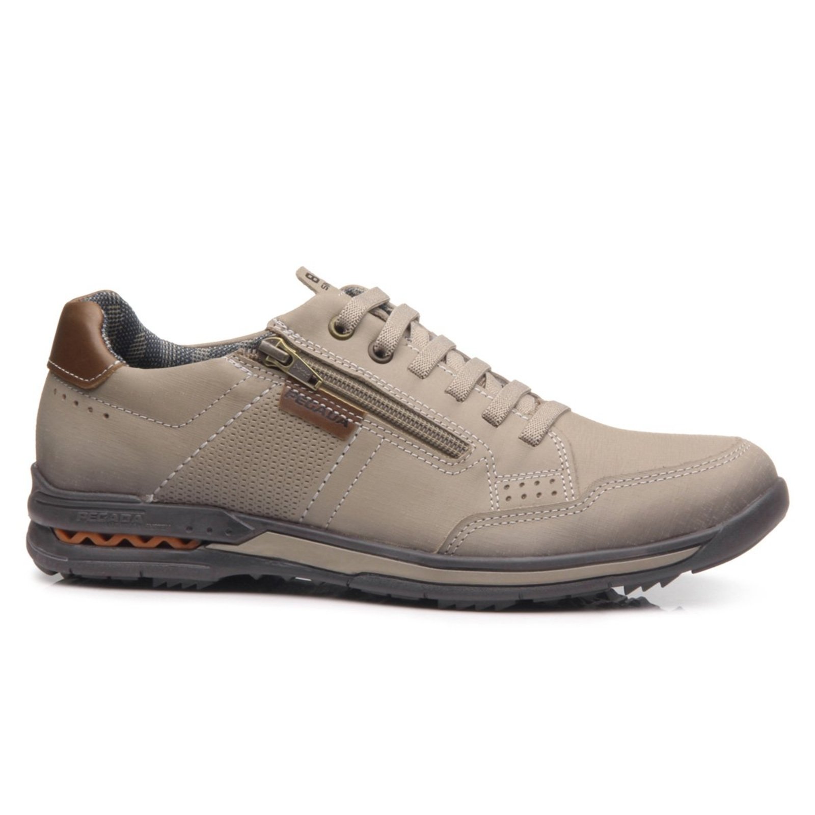 Sapatênis Pegada Masculino Couro Amortech com Zíper 114861 Areia