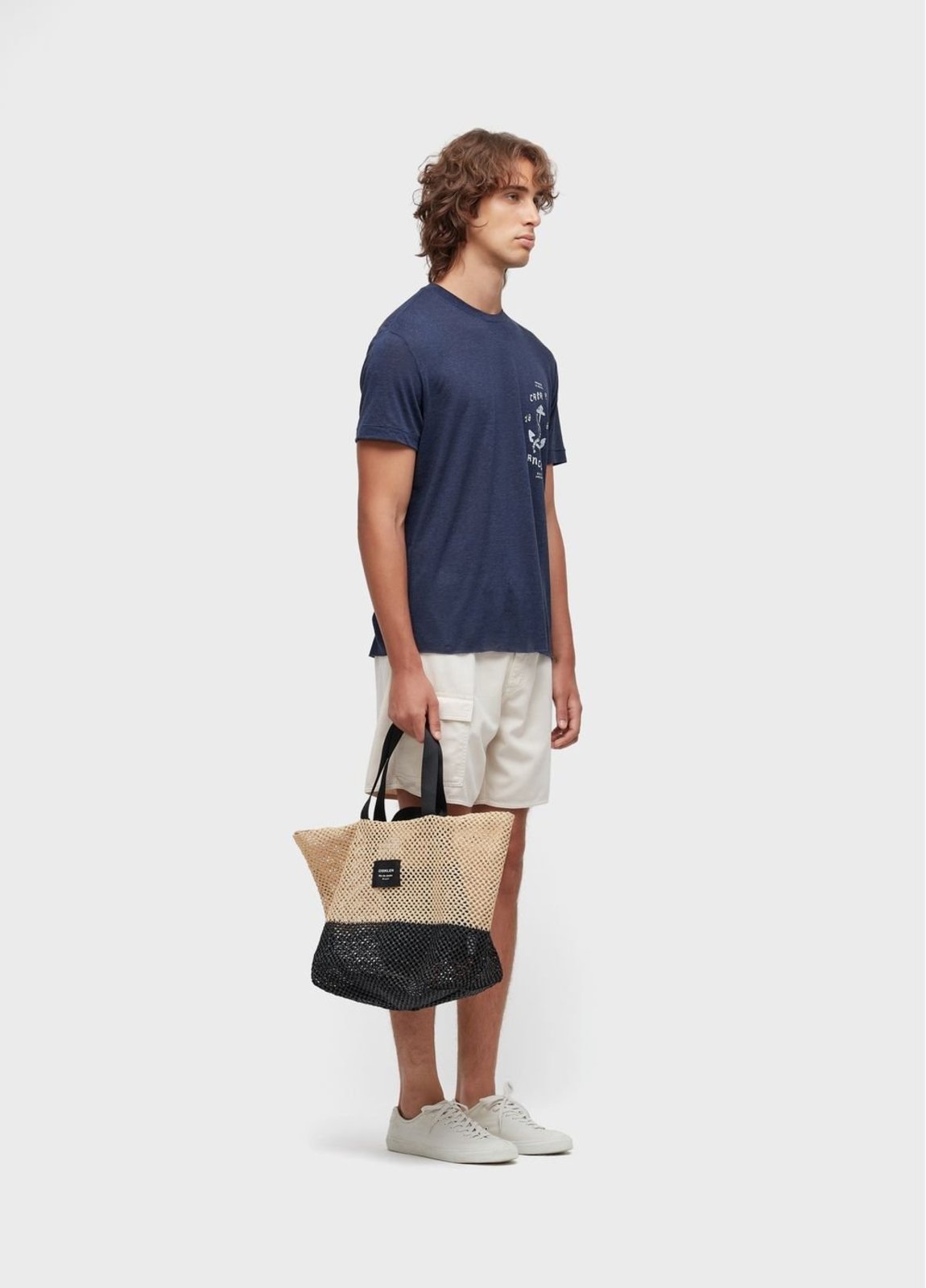Vista 3 T-shirt casa da ancora light linen mc Osklen azul marinho Osklen azul marinho