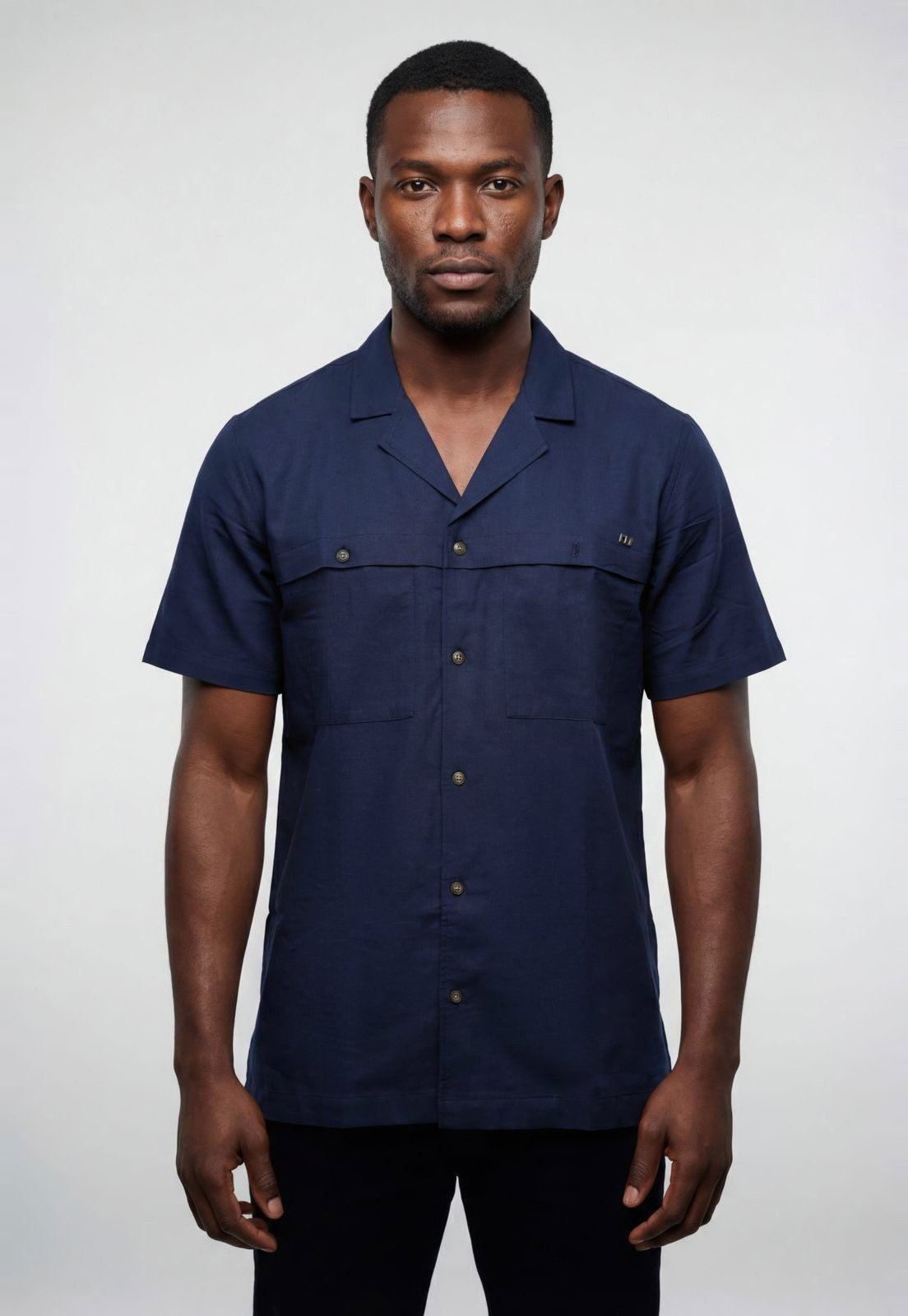 Camisa Masculina Colcci Gola Tradicional Azul Marinho