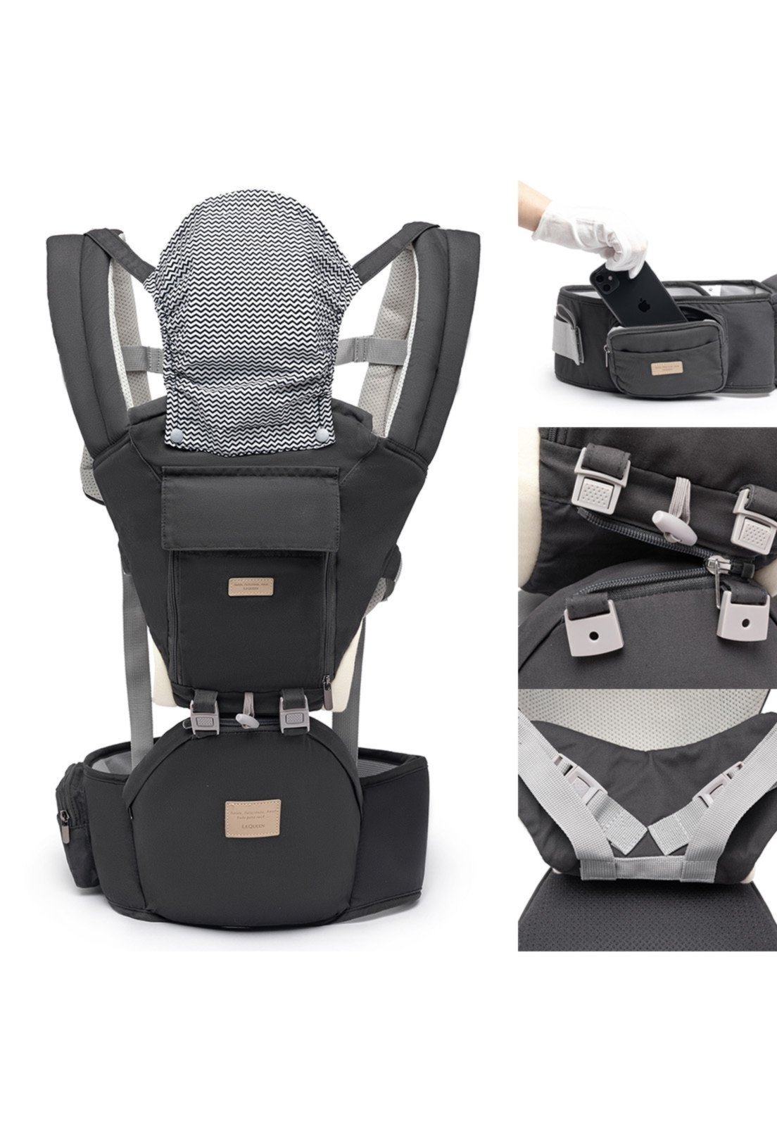 Infantil - Bolsa Canguru Ergonômico Lequeen Mãe Conforto Original
