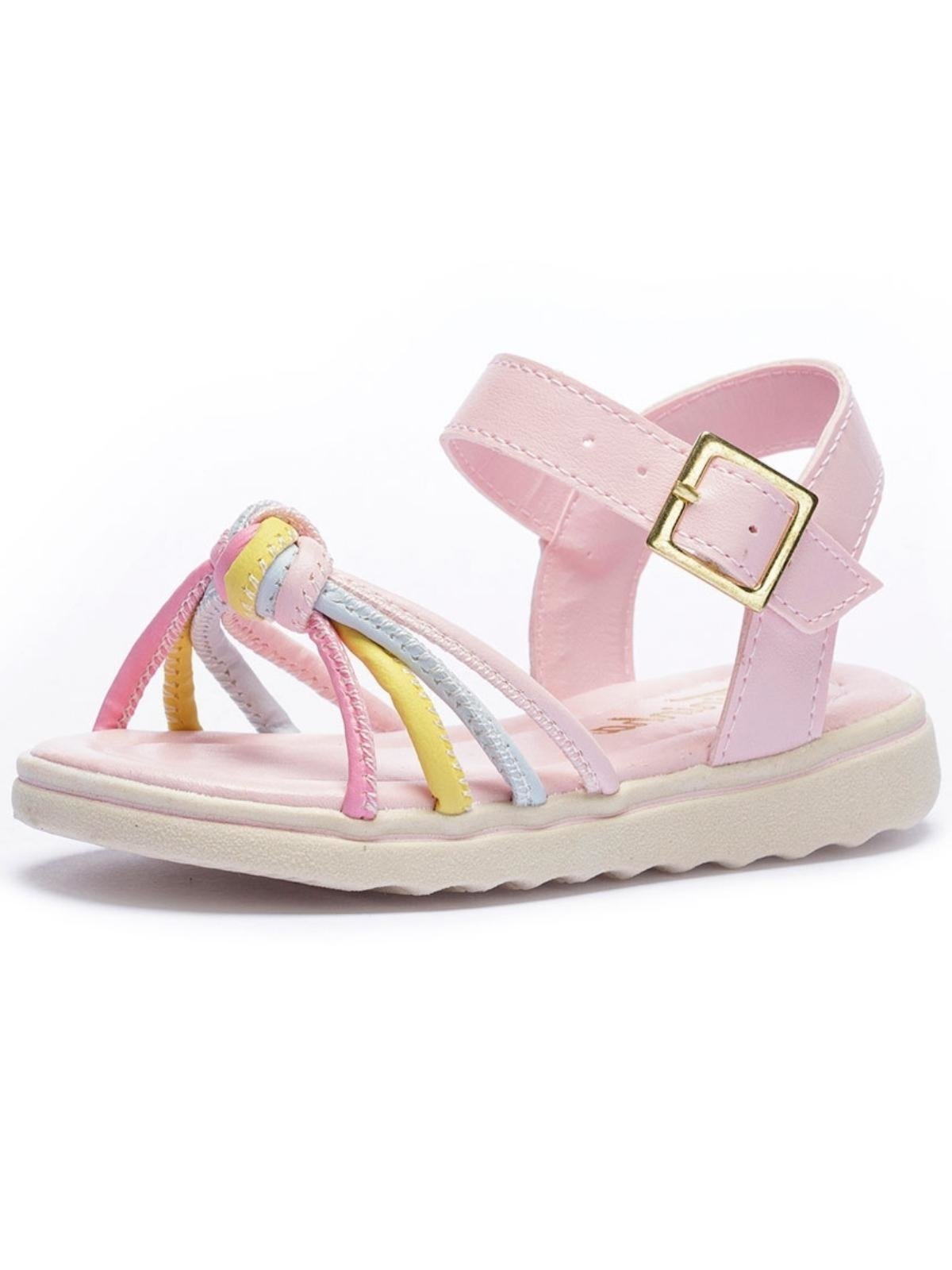 Infantil – Sandália Tininha Menina Nó Colorido Rosa