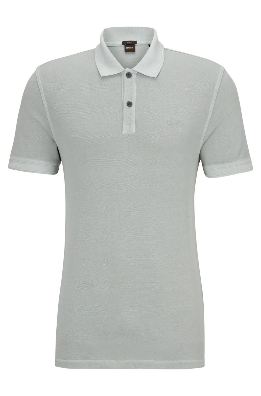 Polo De Ajuste Fino Em Algodão Cinza - 6GG